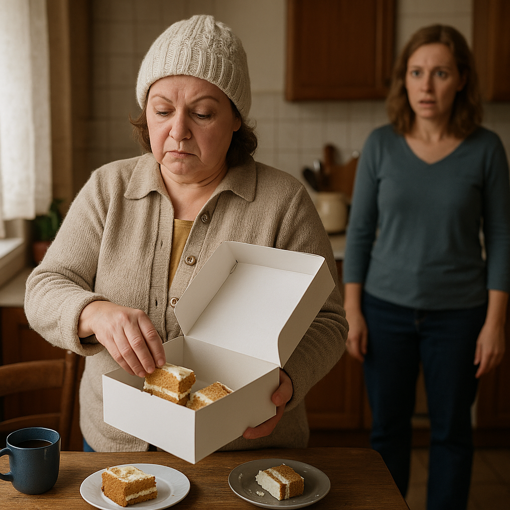 – Якщо не хочеш нам допомогти, торт я заберу, – тітка почала укладати шматки в коробку