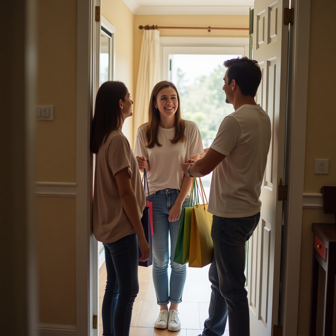 Люда вирішила поїхати на дачу своїх батьків. Їй хотілося побути на самоті. Дівчина купила продуктів і вже зайшла на подвірʼя, як раптом помітила дивне… Двері в хату були відчинені! Люда здивовано зупинилася й озирнулася. Вона зрозуміла, що й хвіртка була незамкнена. – У хату хтось заліз! – тільки й подумала дівчина. Люда, рішуче насупившись, взяла лопату, яка лежала на клумбі і пішла до будинку. Гуркаючи лопатою, щоб створити більше шуму, вона пробіглася по хаті, перевіряючи кімнати. Але там нікого не було… А вранці Люда вийшла на веранду і застигла від побаченого. – Ой, – тільки й сказала вона…