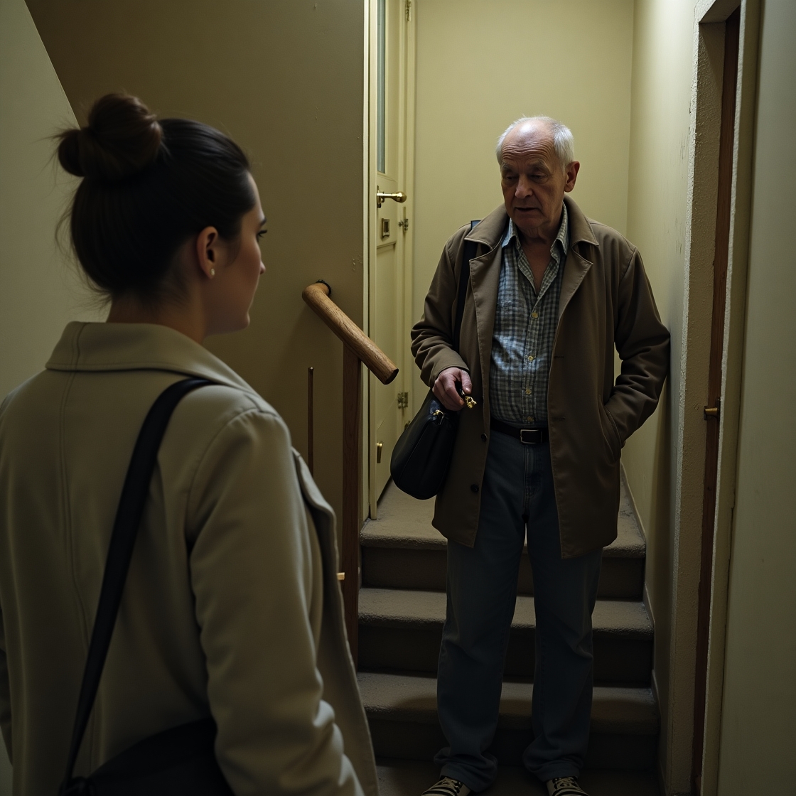 – Здрастуйте, Іван Петрович! – швидко сказала Настя сусідові, пробігаючи сходами. Вона запізнювалася на зустріч, але раптом різко зупинилася і співчутливо запитала: – Іван Петрович, з вами все гаразд? Літній чоловік стояв навпроти своїх дверей, дивився на ключ і мовчав