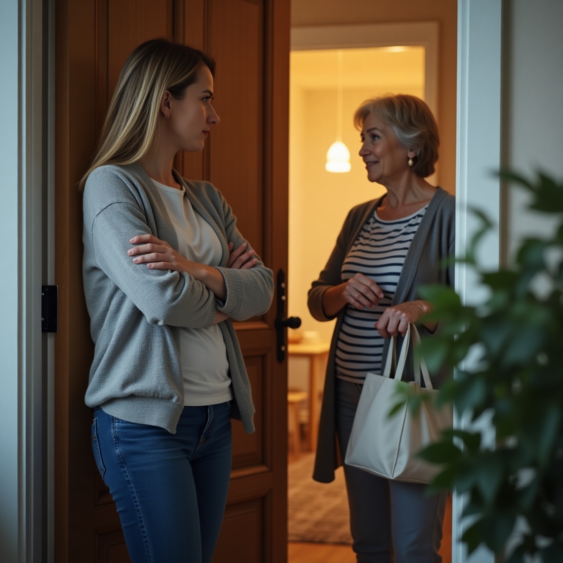 – Михайле, чого у вас двері відчинені? Оксано, ви тут? – вигукувала Тетяна Дмитрівна, зайшовши в квартиру сина. Оксана вийшла з ванни. – Тетяна Дмитрівна? А Михайло не казав, що ви приїдете, – невістка відвертала від неї обличчя. – Ану підійди сюди! Що це? – Свекруха повернула обличчя Оксани до себе. Оксана опустила очі, і не знайшла, що відповісти. – Де він? – тільки й сказала свекруха, і пішла перевіряти кімнати