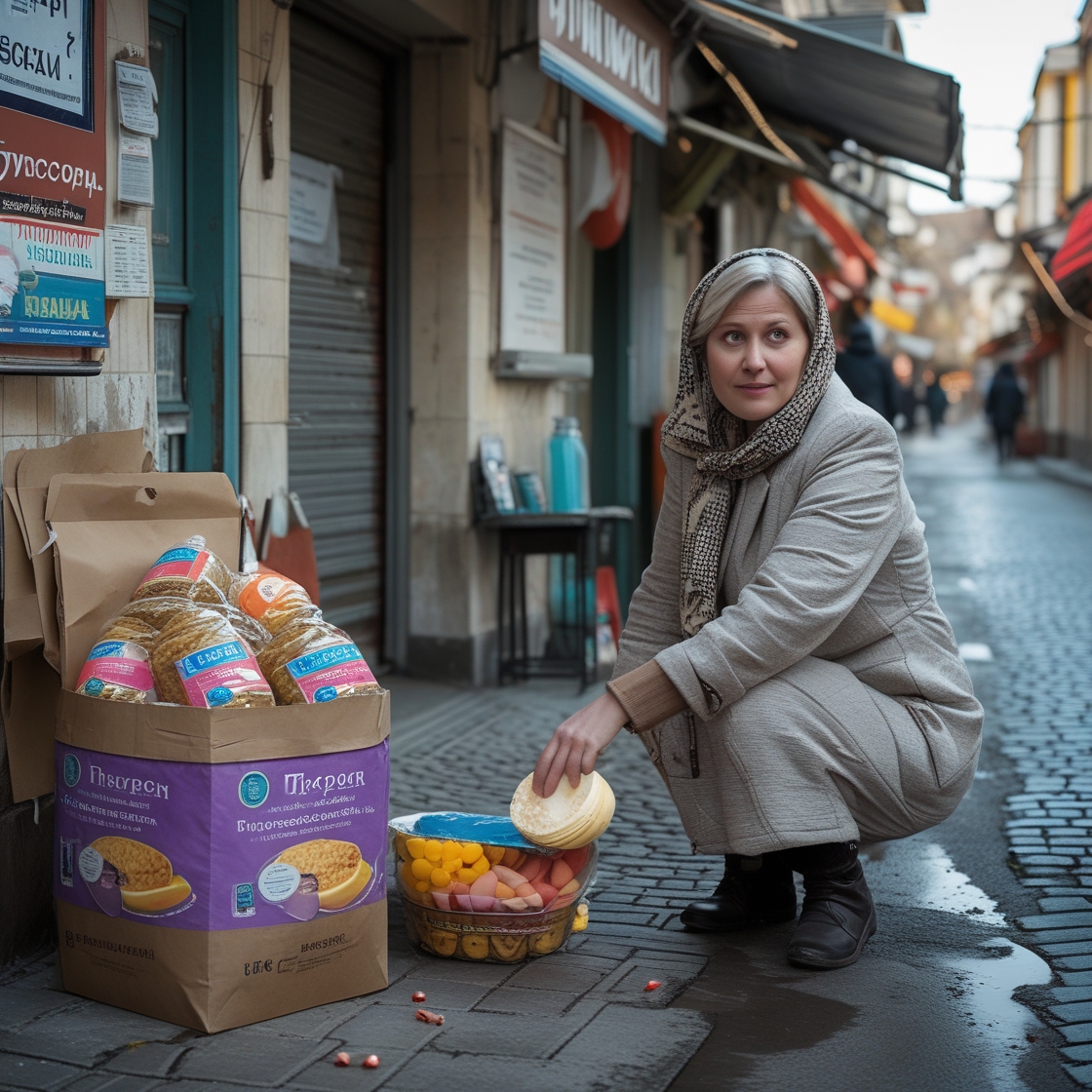 Поліна йшла по вулиці, як раптом побачила бабусю, яка йшла з важким пакетом продуктів. Бабуся поставила пакунок на землю. Дуже важко. – Давайте допоможу, – запропонувала дівчина. – Стільки продуктів, – посміхнулася Поліна. – Вам, мабуть, на місяць? – Що ти, – сказала бабуся. – На тиждень навіть не вистачить! – Дивно, – подумала Поліна. – Як таке може бути
