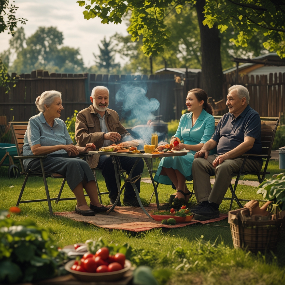 Михайло Іванович та Віра Олексіївна були на дачі. Вони відпочивали, займалися городом і різними справами. А ще до них мала приїхати внучка Поліна і познайомити діда з бабою зі своїм нареченим Кирилом. Кирило спочатку Вірі Олексіївні з Михайлом Івановичем здався балуваним і далеким від домашніх справ. Усе йшло своєю чергою, вони смажили шашлики, вели різні розмови, згадували смішні випадки з життя. Але Михайло Іванович мабуть трохи перепрацював, і надвечір відчув себе не дуже. Віра Олексіївна ахнула, коли чоловік побілів і сів у крісло. І тут зовсім несподівано, наперед виступив Кирило
