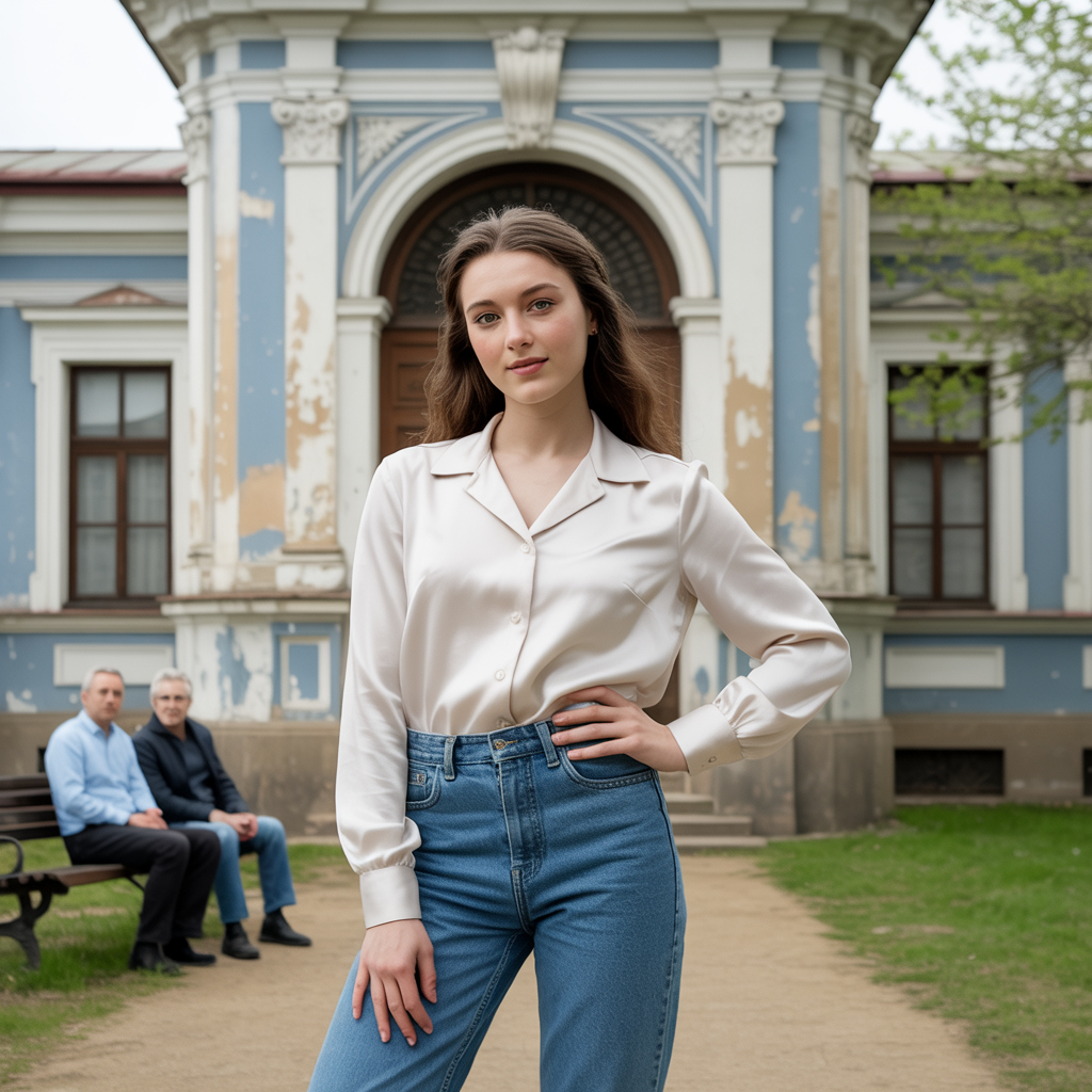 “-Дивись, як вирядилася, – пробурчала одна стара.