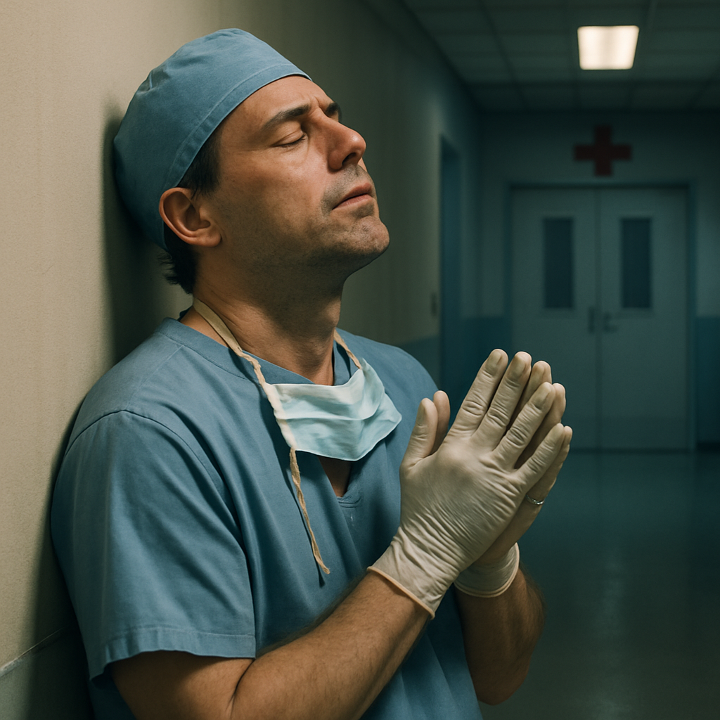 Віктор вийшов з операційної, хитаючись. Ноги тремтіли від напруги.