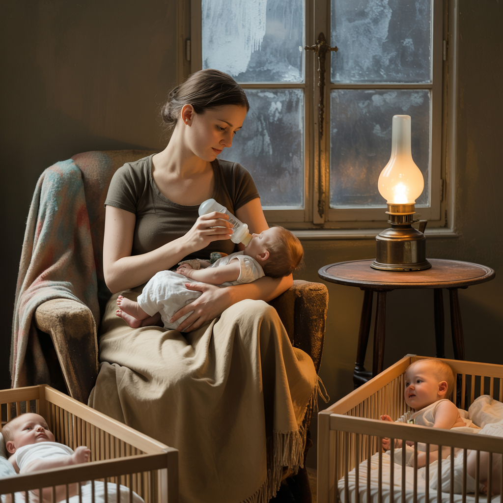 Одразу четверо?! — вигукнув Петро, жбурнув шапку в куток. Аня застигла, тримаючи двох немовлят. У плетених кошиках, що стояли біля стіни, заворушились ще двоє. — Я хотіла написати… Але не було зв’язку… Я й сама досі не можу повірити, — її голос тремтів, як листя на вітрі. — Але це наші діти, Петре…