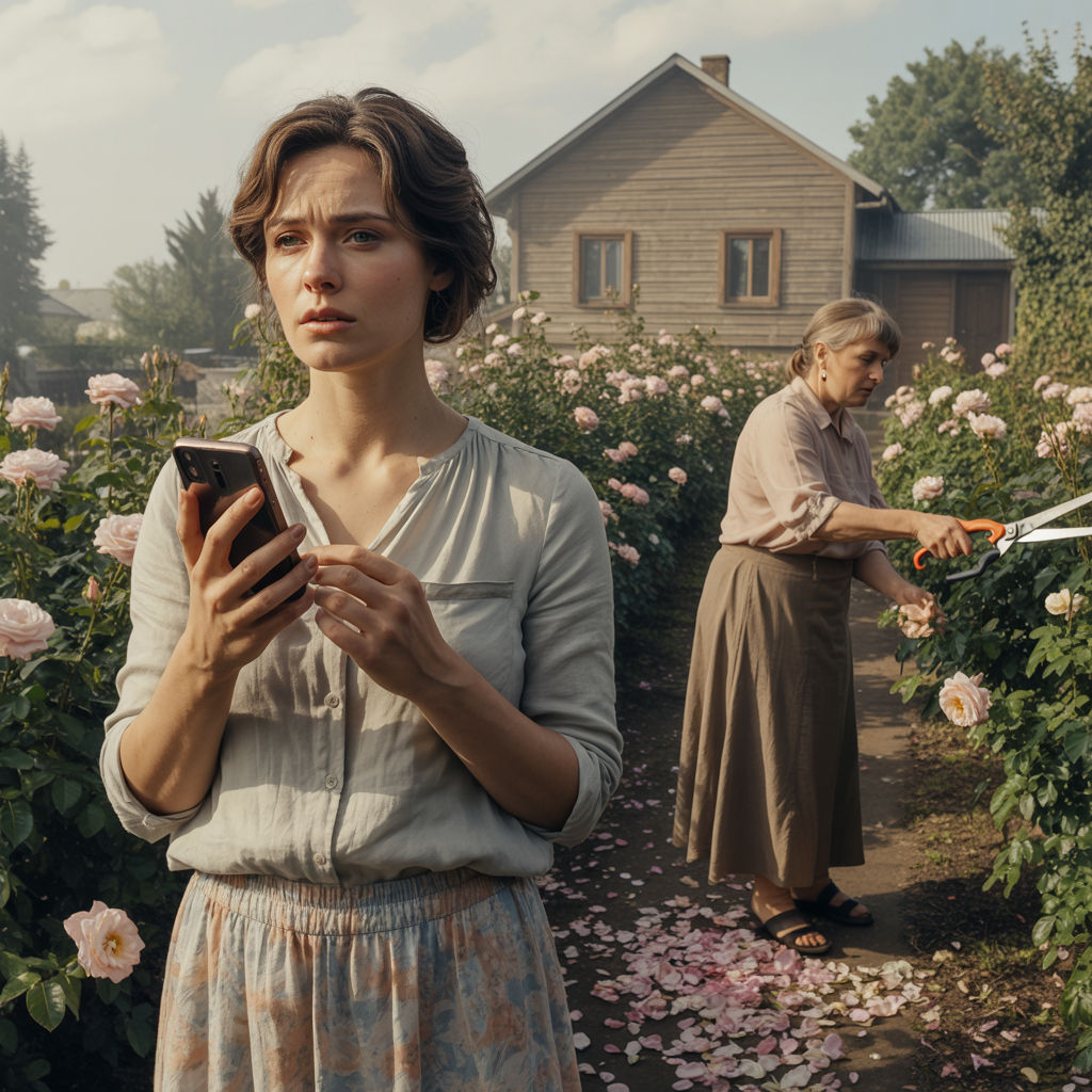 Наступного ранку, не дочекавшись якихось пояснень, я вирішила поговорити з мамою. Вона якраз була в саду, обрізала троянди. Я підійшла ближче, тримаючи телефон із тими ж фотографіями