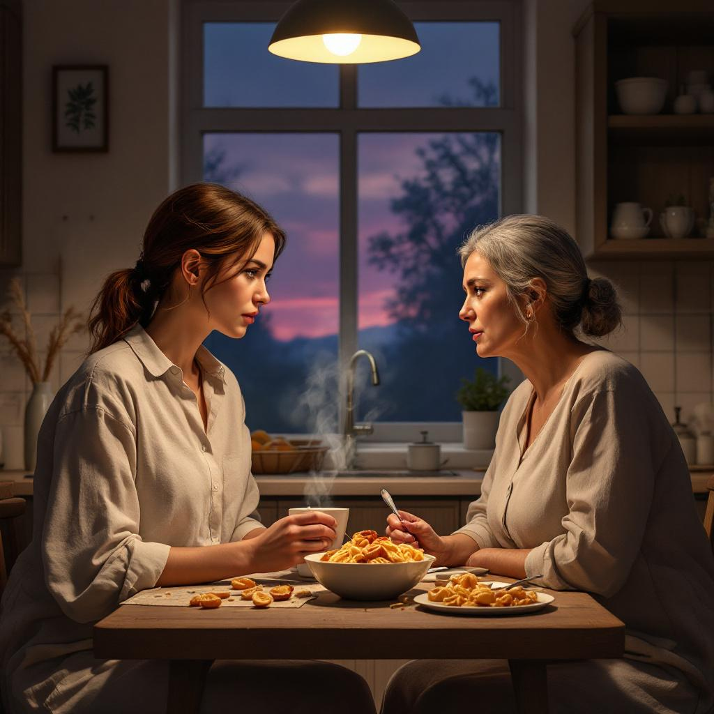 — Ну в мами завжди був поганий апетит. Вона не любить суп, а від макаронів поправляються. А вона за фігурою стежить. — Дивна дієта, не знаходиш? Кава з тістечком як рідна залітає, а макарони мабуть із ворожого табору, одразу на дупі відкладаються. — Ну перестань! Тобі шкода, чи що? — Ні, але я іноді теж хочу чай попити. Іду з роботи, впевнена, що вдома є солодке, а виявляється, що з солодкого тільки цукор і її нудотні посмішки