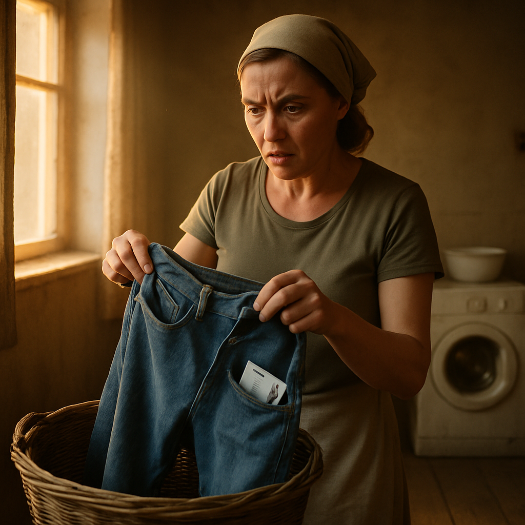 Струшуючи джинси чоловіка перед пранням, Надія раптом натрапила на чужу (чи то пак, незнайому) банківську картку в кишені. «Дріб’язок не витягнув», — майнула думка, але коли Надія роздивилася знахідку, їй аж зле стало