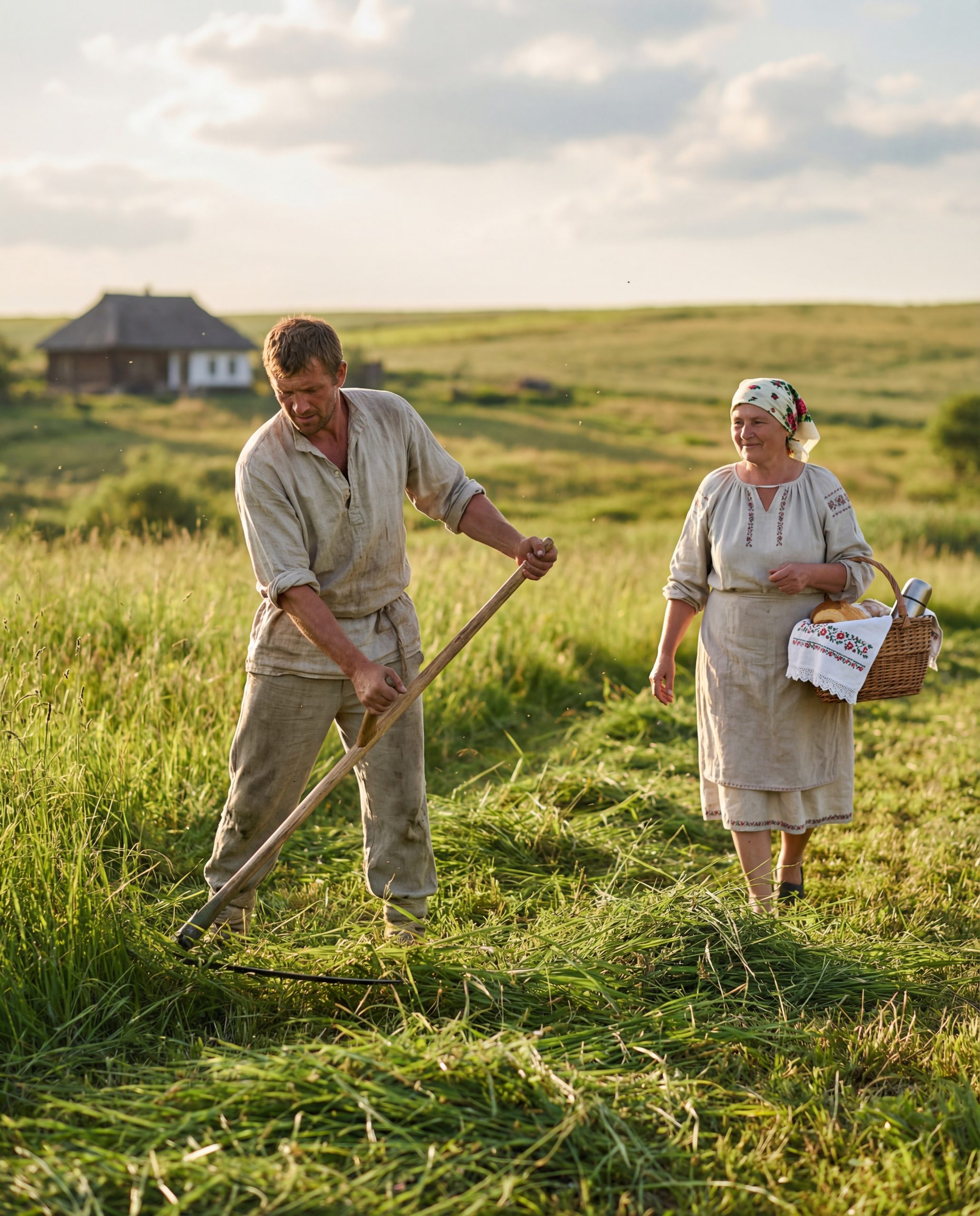 – Васильку, завтра раненько, йди на нашу ділянку! – сказала ввечері мати до Василя. – Настав час траву косити. Корівці нашій взимку корм треба. Брата свого теж поклич. – Та нащо Івана турбувати?! – відповів Василь. – У нього теж сінокіс, а мені не важко. Сам впораюся! Василь викосив майже всю траву. Тільки кут лишився недокошений. Жарко… Вирішив він води попити, як раптом почув ззаду якийсь голос! Василь озирнувся і ахнув
