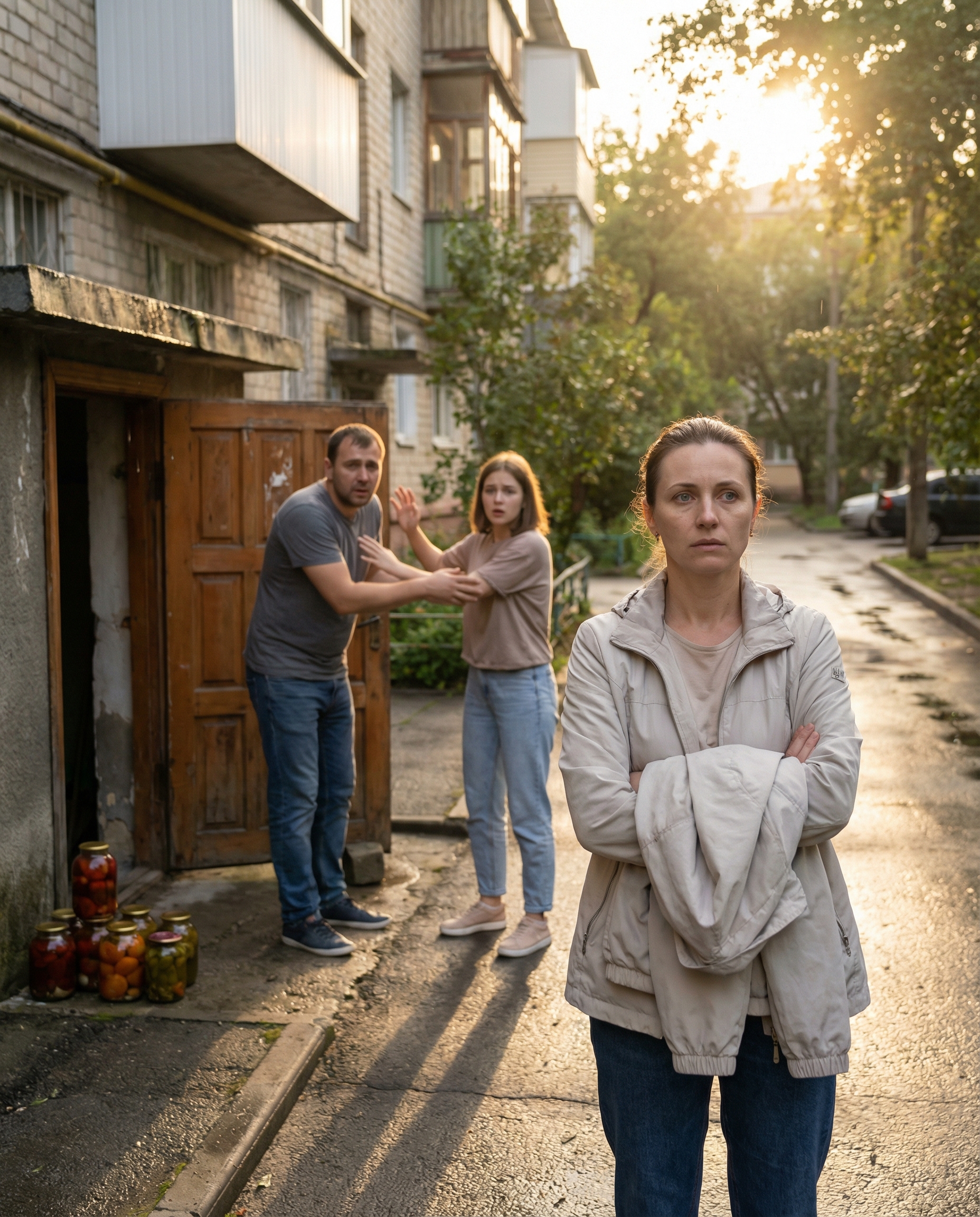 І одного разу вона вийшла трохи пізніше з дому, коли приїхав Діма, бо допомогла тітці Тані спустити банки із закрутками в льох. І побачила, як сестричка Олена цілує її Діму, обвивши його руками за шию. Побачивши Катю, Діма зняв її руки з себе і подивився винувато. Але Катя кинулася геть, вона бігла вулицею, не відчуваючи під собою ніг. Сльози застилали її обличчя. Отямилася на краю села, впала під великий дуб, закрила обличчя руками й розридалася
