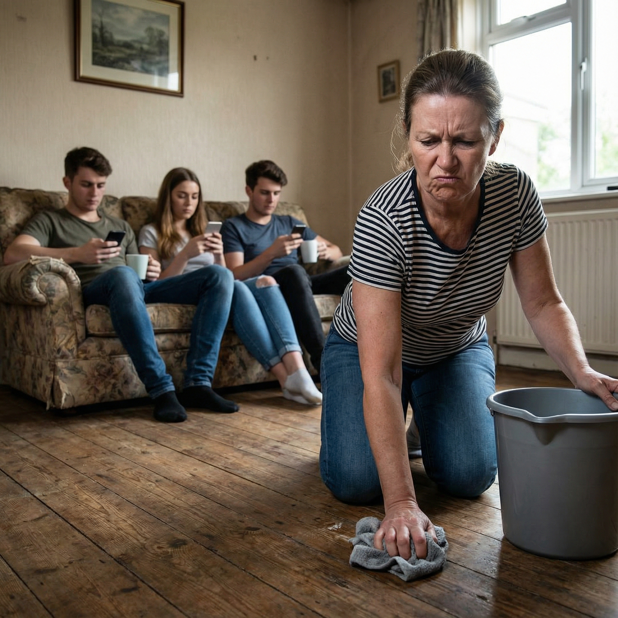 “— Вони просто скинули на мене всі обов’язки. Ти ж знаєш, що я працюю з дому. Я не просто «сиджу без діла», але вони називають мене нахлібницею й кажуть, що мені слід «знати своє місце», бо це ти мене забезпечуєш