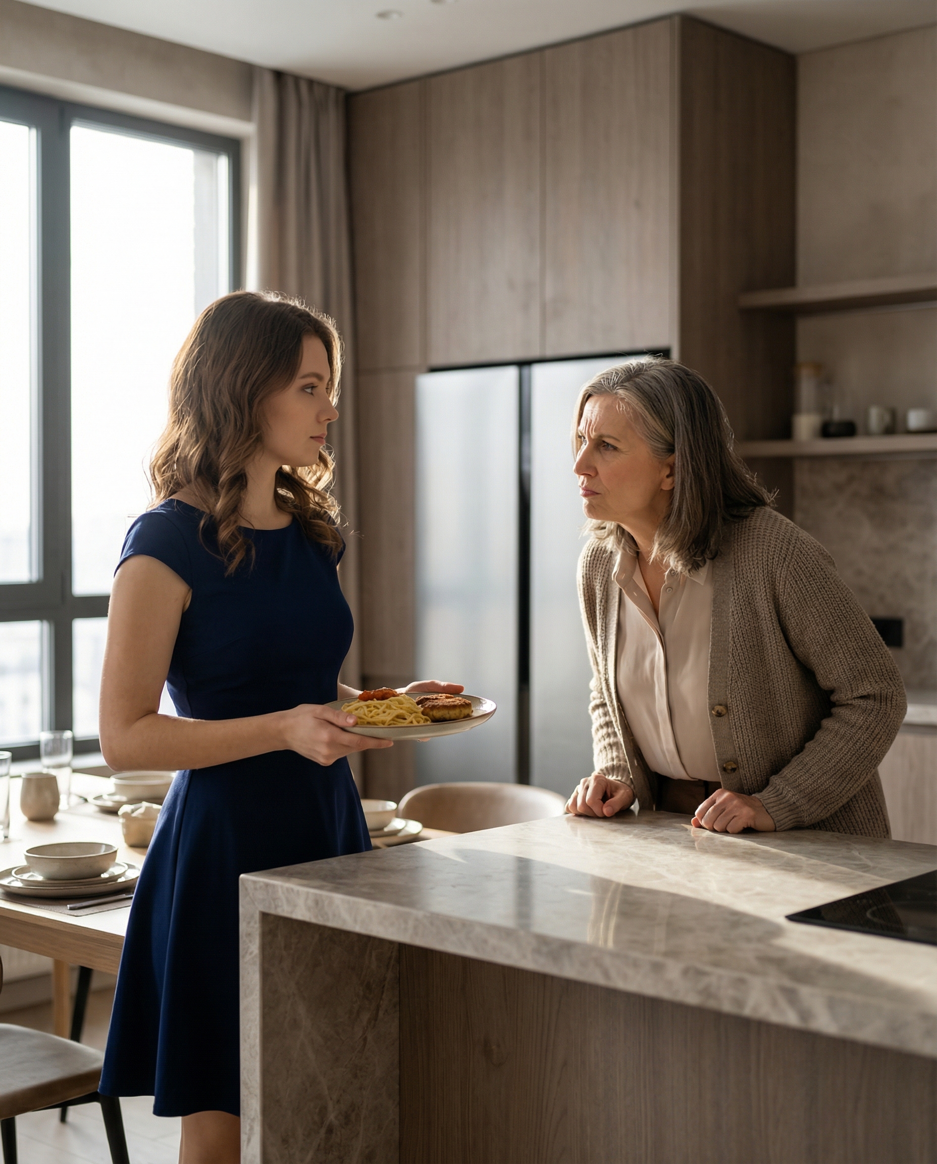 — Чим ти будеш Стаса годувати? – знову сунулася вона до невістки. — Тим самим, чим і всіх інших: макарони та котлети. — І часто ви так харчуєтеся? – незадоволено стиснула губи свекруха. – Потрібні овочі, крупи, а не ось це. Мабуть, той факт, що мама чоловіка затрималася довше, ніж зазвичай, зіграв свою роль