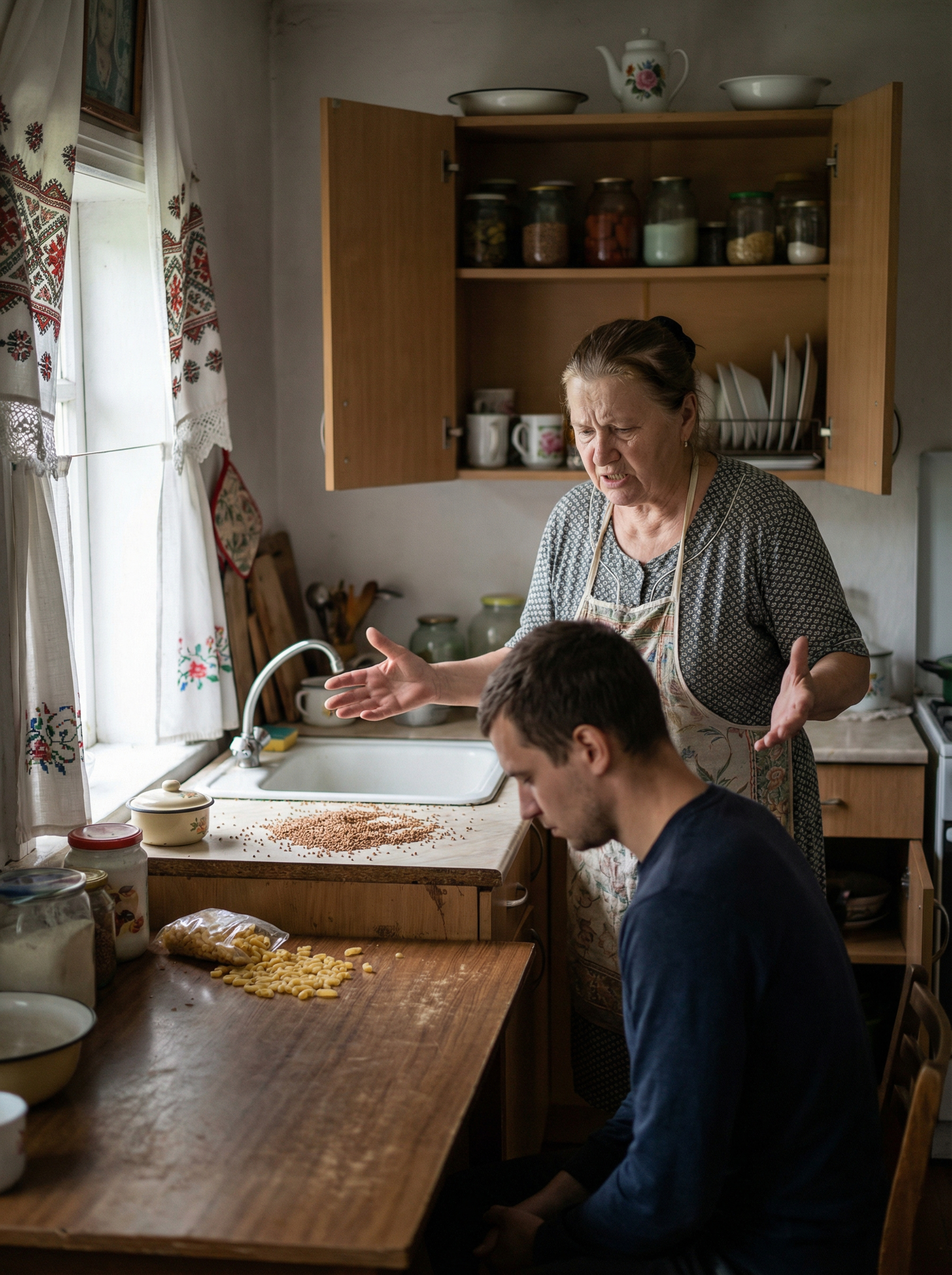 – Синку нам з батьком не подобається твоя Оксана! – сказала Зінаїда Петрівна. – Заходила я недавно до вас, так вона сказала, що їй ніколи! І що я можу сама собі зробити чай і попити на кухні! Залізла я в шафки на кухні, а там… Безлад! Гречка розсипана, макарони розкидані. Хазяйка з неї ніяка. Пил скрізь! Ігор тільки посміхався. – А ще вона говорила дивні слова, – не вгавала мати. – Ось, дивися, я записала. Зінаїда Петрівна полізла в гаманець і дістала звідти якийсь папірець. Ігор глянув на нього й застиг від здивування
