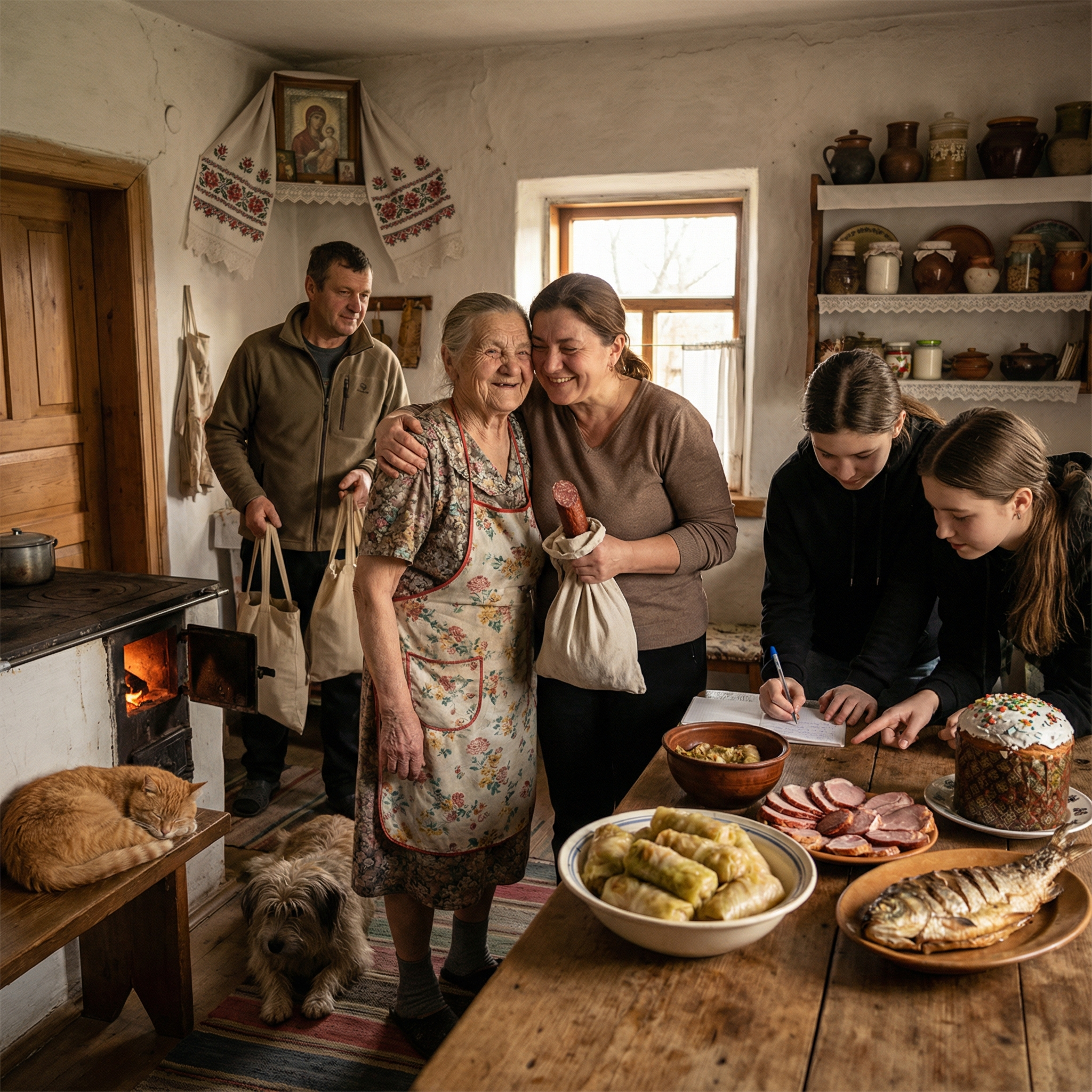 Як будеш їхати, не забудь купити ковбасу, а решта все у мене є, – каже мені мама. – Так я уже купила, таку як ти любиш, не хвилюйся, – відповідаю і посміхаюся. Моїй мамі 70 років, а вона як мала дитина, каже, що в селі ніде такої доброї ковбаси нема, як я з міста привожу. Я тут в магазині беру, рублену, і мама саме таку любить. Ми з чоловіком і дітьми щоразу на свята їздимо до неї в село, це вже традиція, по іншому зараз і бути не може, адже відколи батька не стало, мама сама залишилася