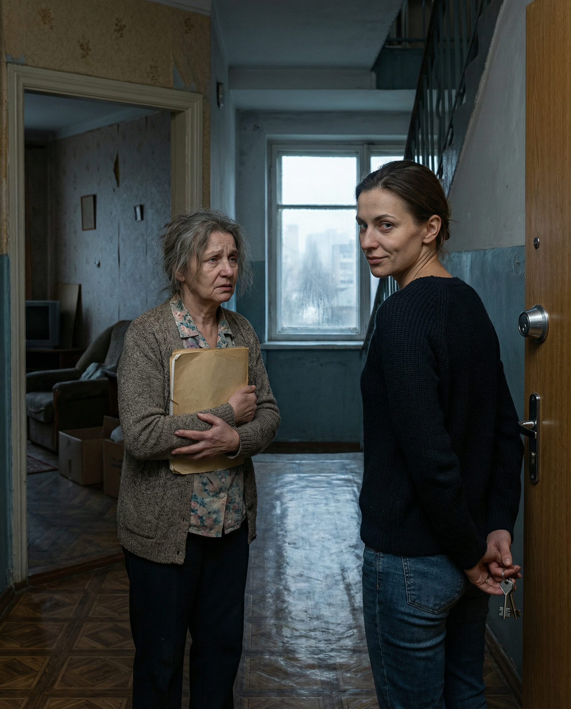 — Як ви потрапили? – прошипіла Марина. – Сергію, ти їй ключі дав?! — Це моя квартира, — спокійно промовила Ірина Петрівна. — Я потрапила до неї по праву. Ось ухвала про незаконну зміну замків. Сергій зблід. — Мамо, навіщо ти влаштовуєш скандал? Ми ж домовилися