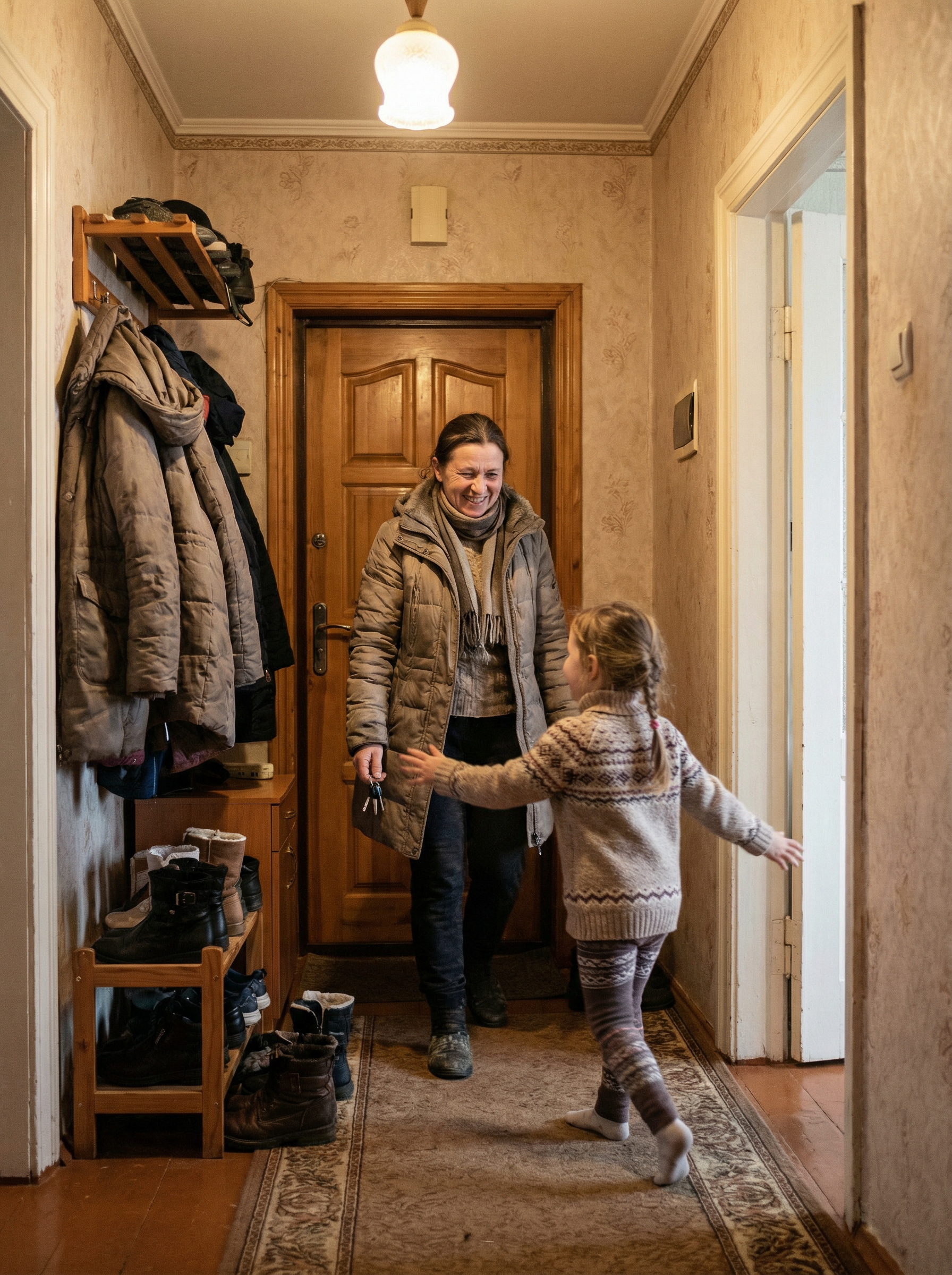 Ніна швидко йшла по вулиці. Вона дуже поспішала додому. Їй хотілось пошвидше розповісти чоловікові важливу новину. Ніна відкрила двері своїм ключем і щойно зайшла в коридор, як до неї підбігла її донька Оля. – Мамо, мамо, а ми з татом ходили в зоопарк! – радісно закричала вона. Ніна погладила доньку по волоссю. – Олечко, піди пограйся у свою кімнату, мені треба поговорити з татом, – сказала Ніна. Володимир підійшов до дружини. – Що трапилося? – схвильовано запитав він. – Володю, я навіть не знаю, як тобі розповісти, – сказала Ніна. Чоловік стояв не розуміючи, що відбувається