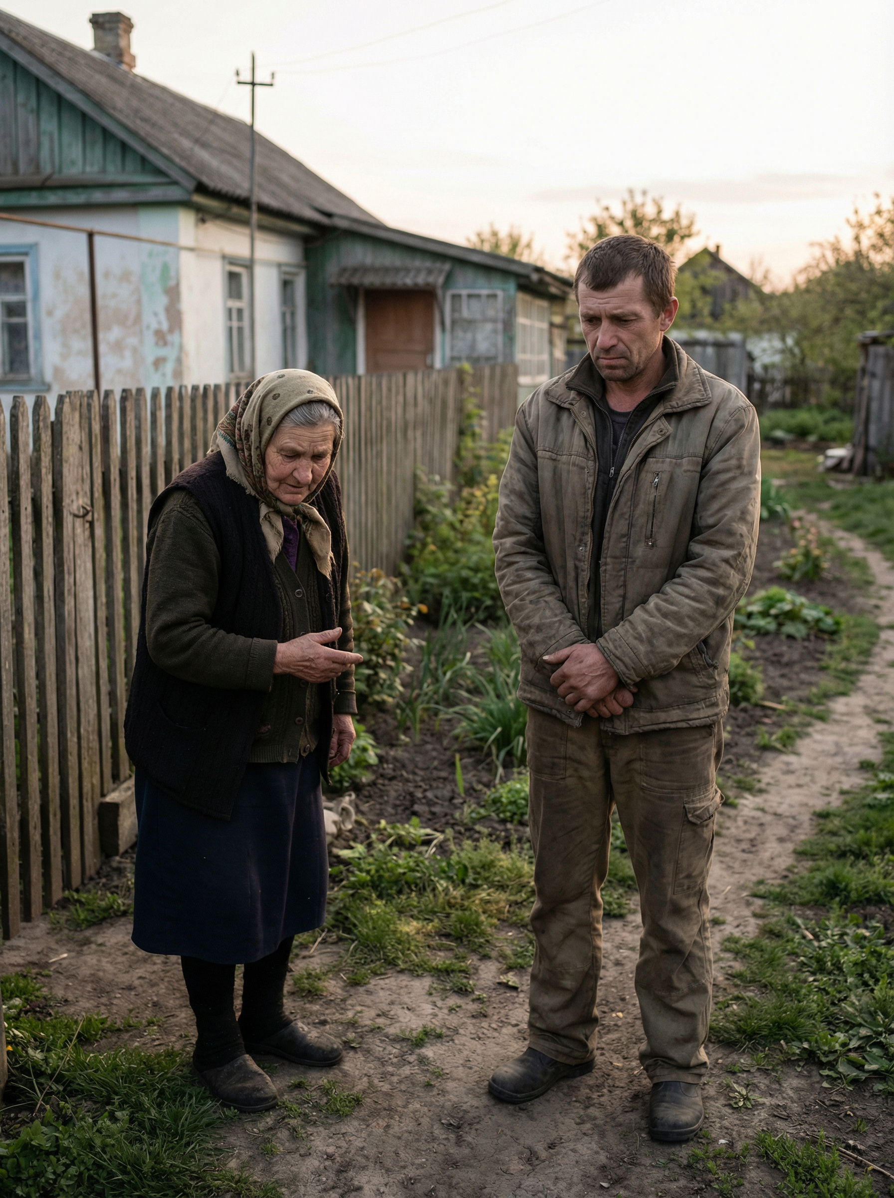 — Та кому такий тягар потрібен, якщо синові своєму не потрібна? Не треба мене прилаштовувати, піду при церкві прислужувати, може не проженуть. Я і співати можу, та що завгодно, — старенька з таким відчаєм це сказала, що Олексій більше не став нічого їй говорити, лише одне запропонував: — Ну тоді з нами ходімо, у цьому домі матінка моя живе, відпочити з дороги треба, поїсти, а там видно буде