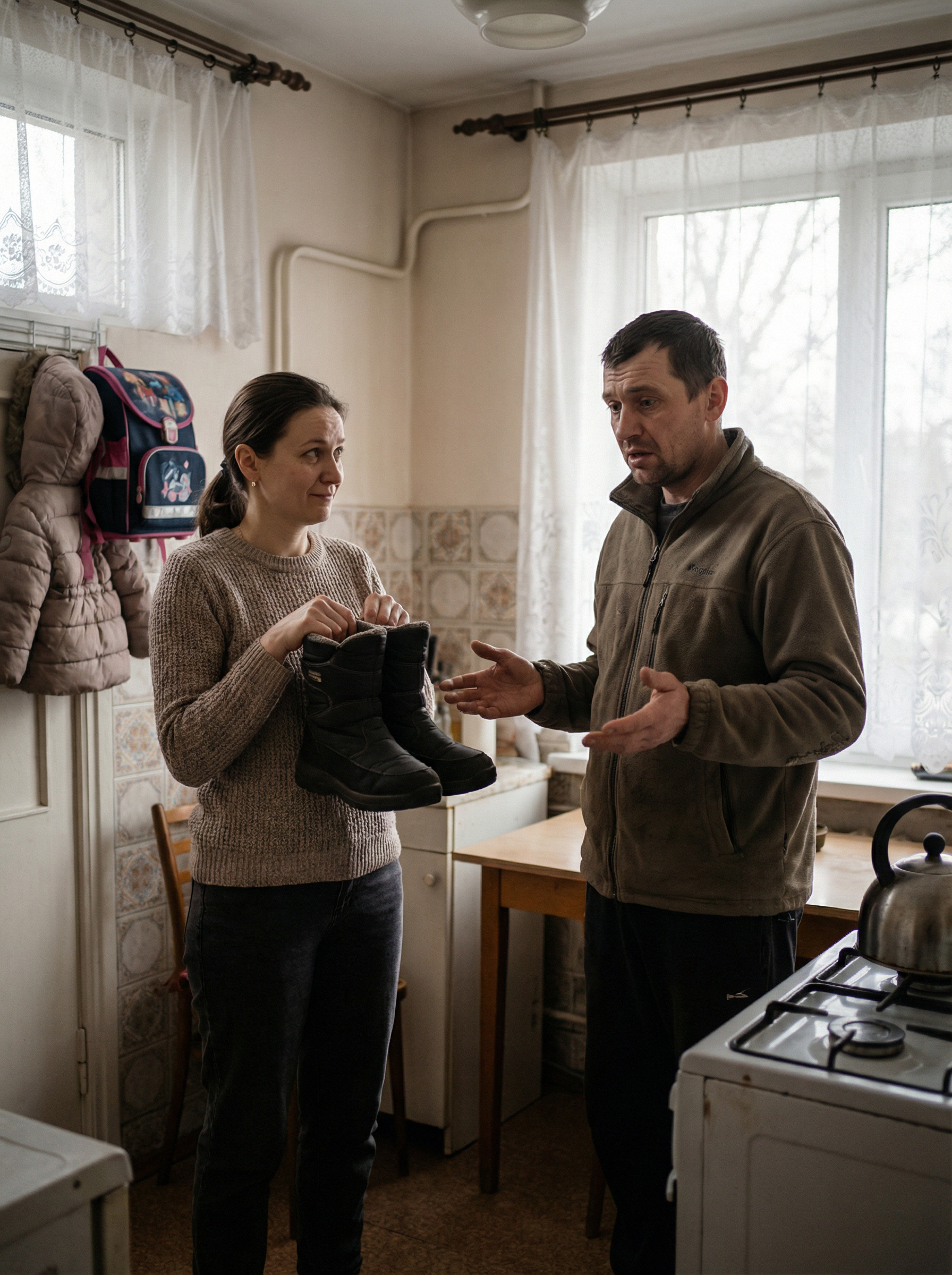 — Костю, ти тільки не хвилюйся. Я, як ти й просив, на виріст Ані купила. Вона зараз 37 носить, а це 38. На пару зим має вистачити. — Що? На пару зим? Та чоботи мають бути такі, щоб 10 років проносила, щоб і школу, і інститут у них закінчила, і заміж у них же вийшла