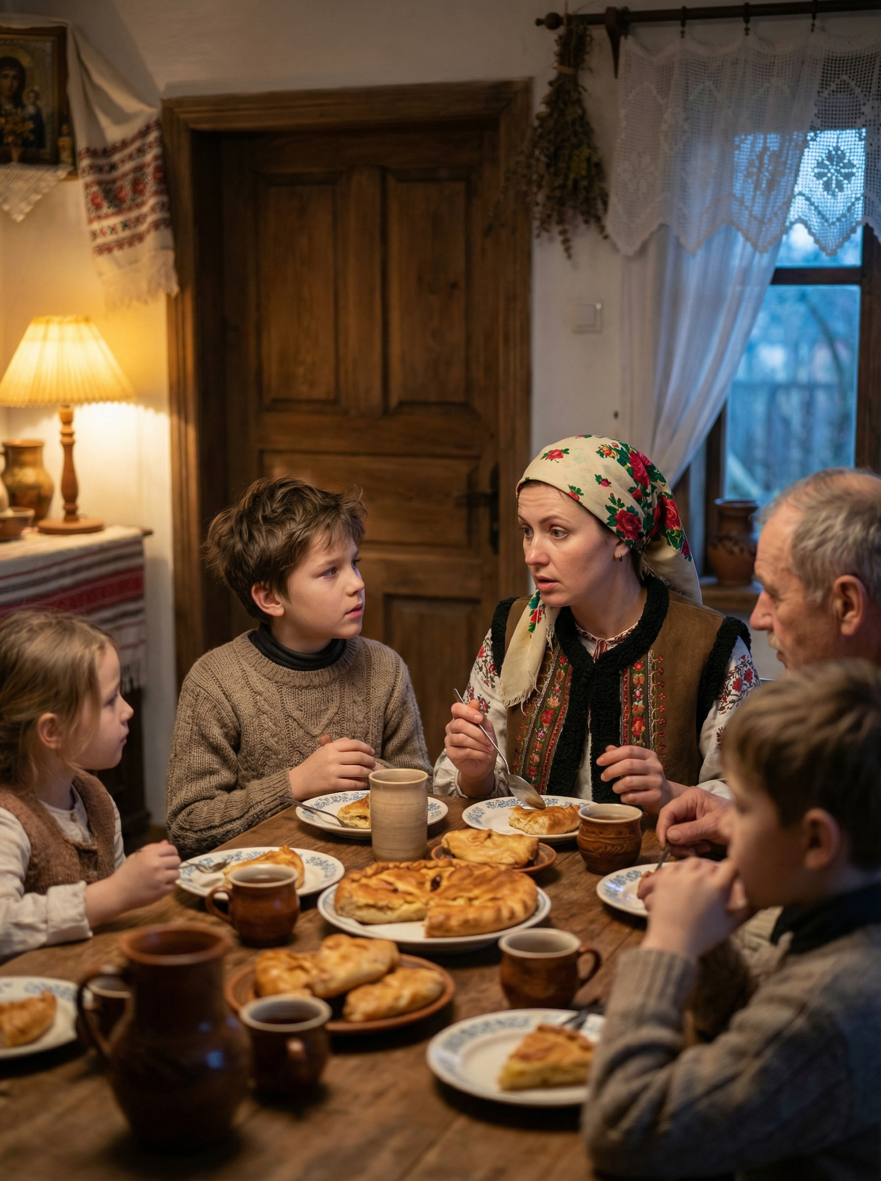 Олена Сергіївна пекла пироги. Сьогодні приїдуть її діти із своїми сім’ями. Жінка накрила стіл і стала чекати. – Ось і приїхали, – зраділа Олена, коли у двері постукали. Всі сіли за стіл, розмовляли, куштували пироги. – Мамо, а батько де? – раптом запитав старший син Микола. – Поїхав у справах, – відповіла жінка і зупинилася. – А знаєте, у мене є новина для вас. Батько зараз приїде, і все зрозумієте. – Яка новина? – здивувалася донька Оля. У цей момент двері в будинок відчинилися, і увійшов батько. Раптом всі перевели погляд на двері і застигли від здивування