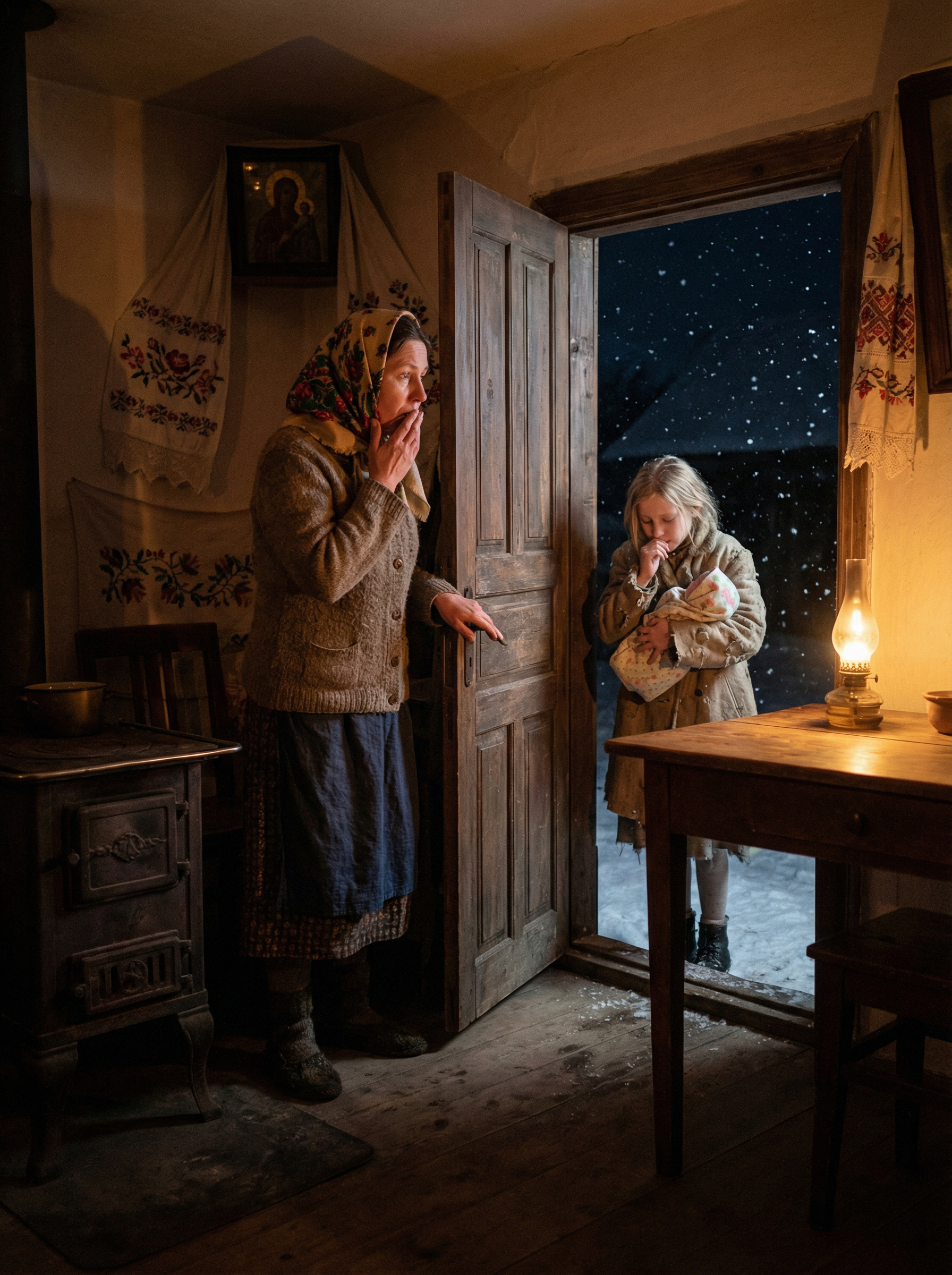 – Вибачте. Мені немає куди подітися. Мене вигнали, а вже ніч, – дівчина не говорила, а шепотіла від втоми з маленьким немовлям на руках. Ця нічна гостя, яку Марина впустила у свій будинок всього на одну ніч, перевернула її життя