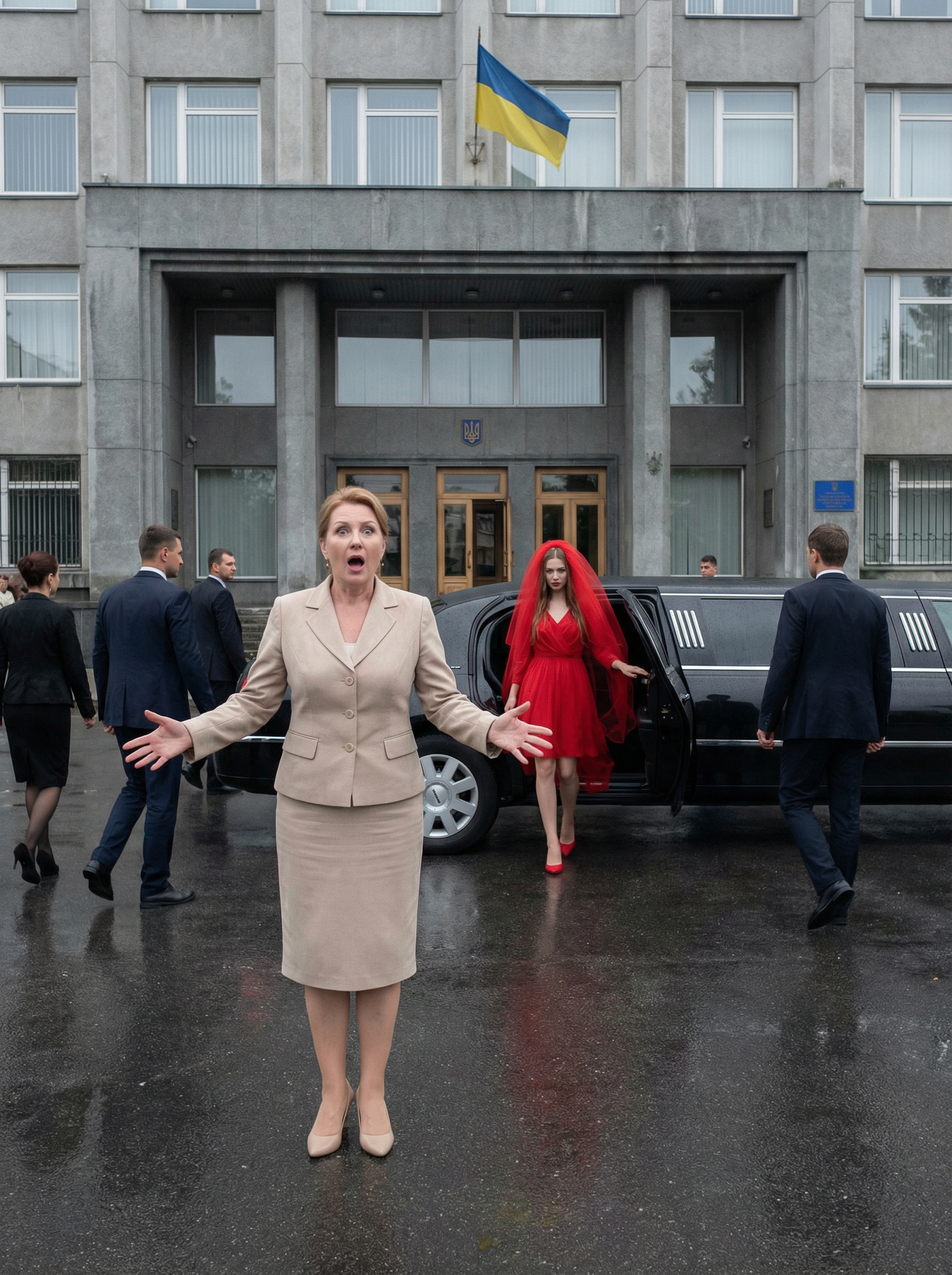 Перед Галиною стояла незнайомка у вогняно-червоній короткій сукні, яка ледве прикривала стегна. В такій же червоній фаті.