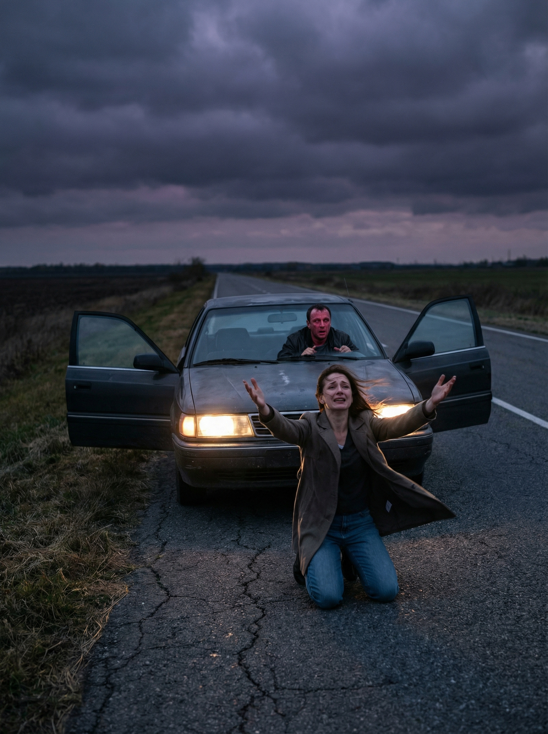 — Володенька, рідний, потерпи! Зараз тобі стане краще! Ти тільки дихай, будь ласка, дихай глибше! А на чоловіка було страшно дивитися, обличчя набуло якогось бордового відтінку, очі червоні, весь у поту! Надя в розпачі бігала навколо машини, абсолютно не знаючи, що робити. У якийсь момент їй здалося, що чоловік віддає Богу душу, і вона, кинувшись на коліна на цій пустельній трасі і піднявши руки до неба, стала кричати: — Господи, почуй мене, благаю