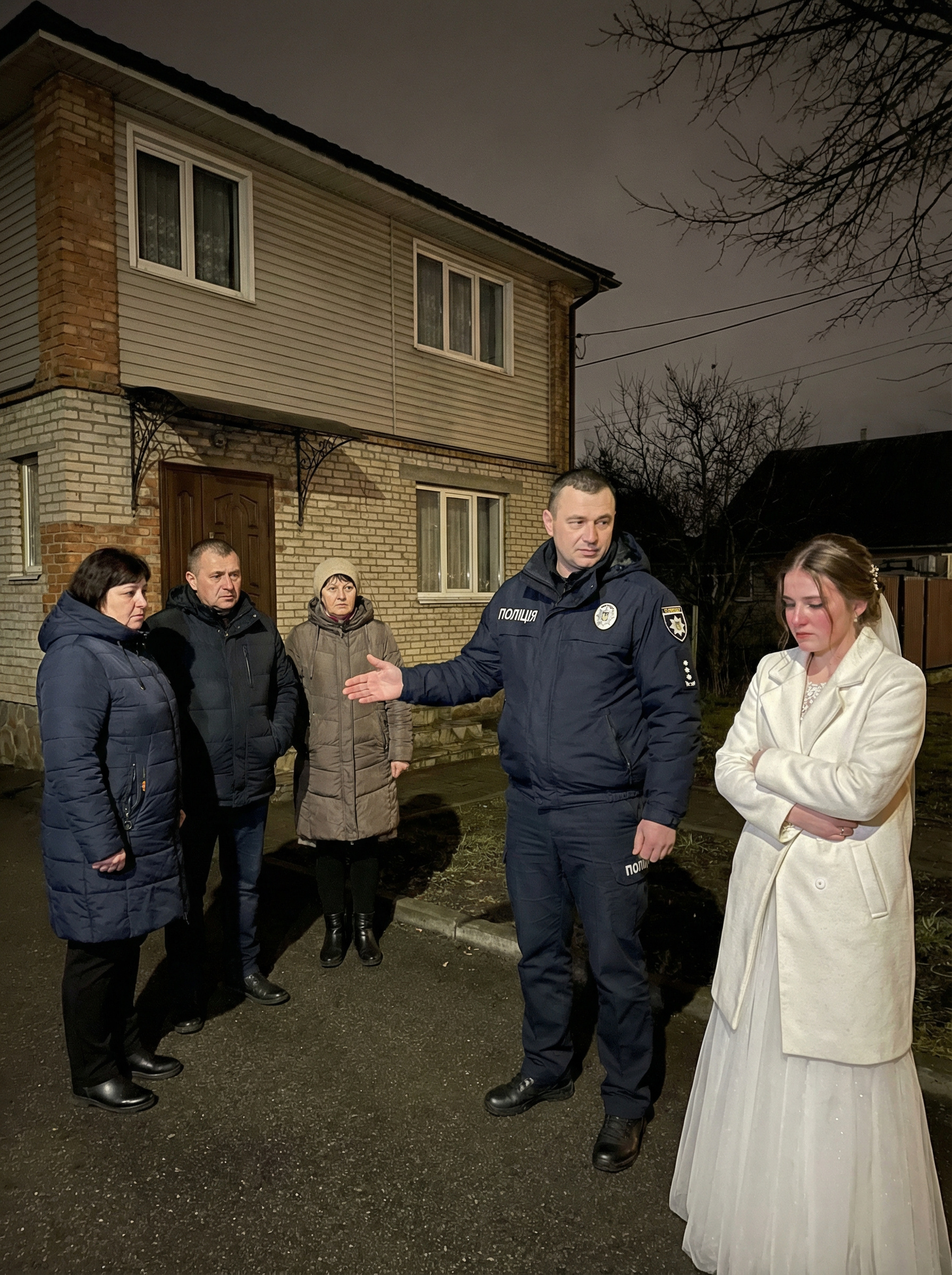 — Як це до ранку? А може з ним щось сталося? — Люди мої дорогі, ніч надворі, де його шукати… Та й часу зовсім мало минуло, з’явиться, мабуть, у нього ж ця, як її, – дільничний поглянув на знічену наречену, – шлюбна ніч начебто намічається. Тож чекайте. І ви, наречена, йдіть додому, раптом наречений вас там чекає