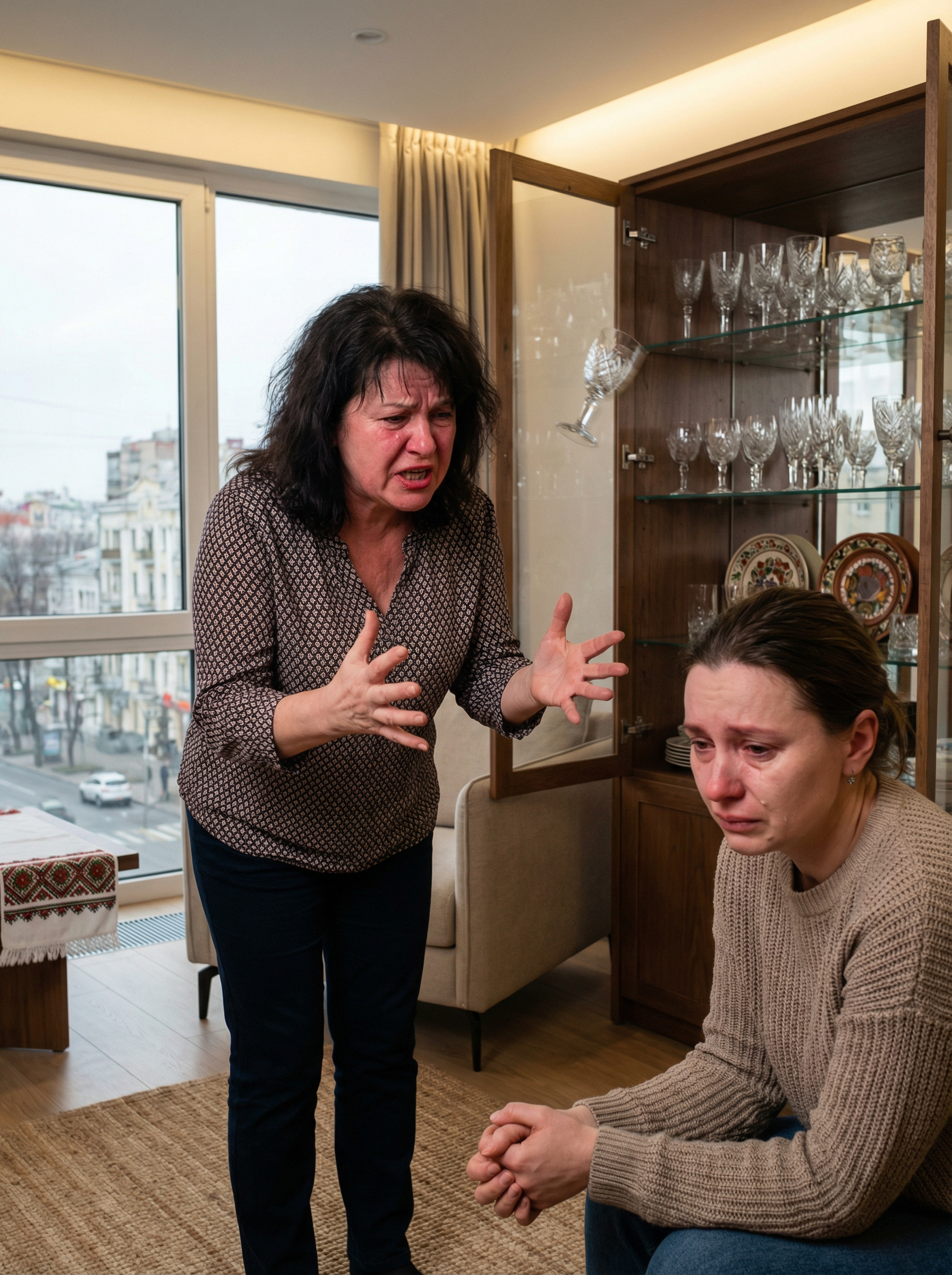 — Ще встигнеш наплакатися. Коли він пішов від мене до тебе, знаєш, як мені тяжко було? Замкнулася, всі кватирки закрила, вікна завісила і три дні вила в подушку. Чого ж тоді не прийшла втішити мене? – Здавалося, від гучного голосу Антоніни в серванті сердито задзвеніли фужери. — Я не знала. Ти не говорила. – Галя заморгала почервонілими повіками