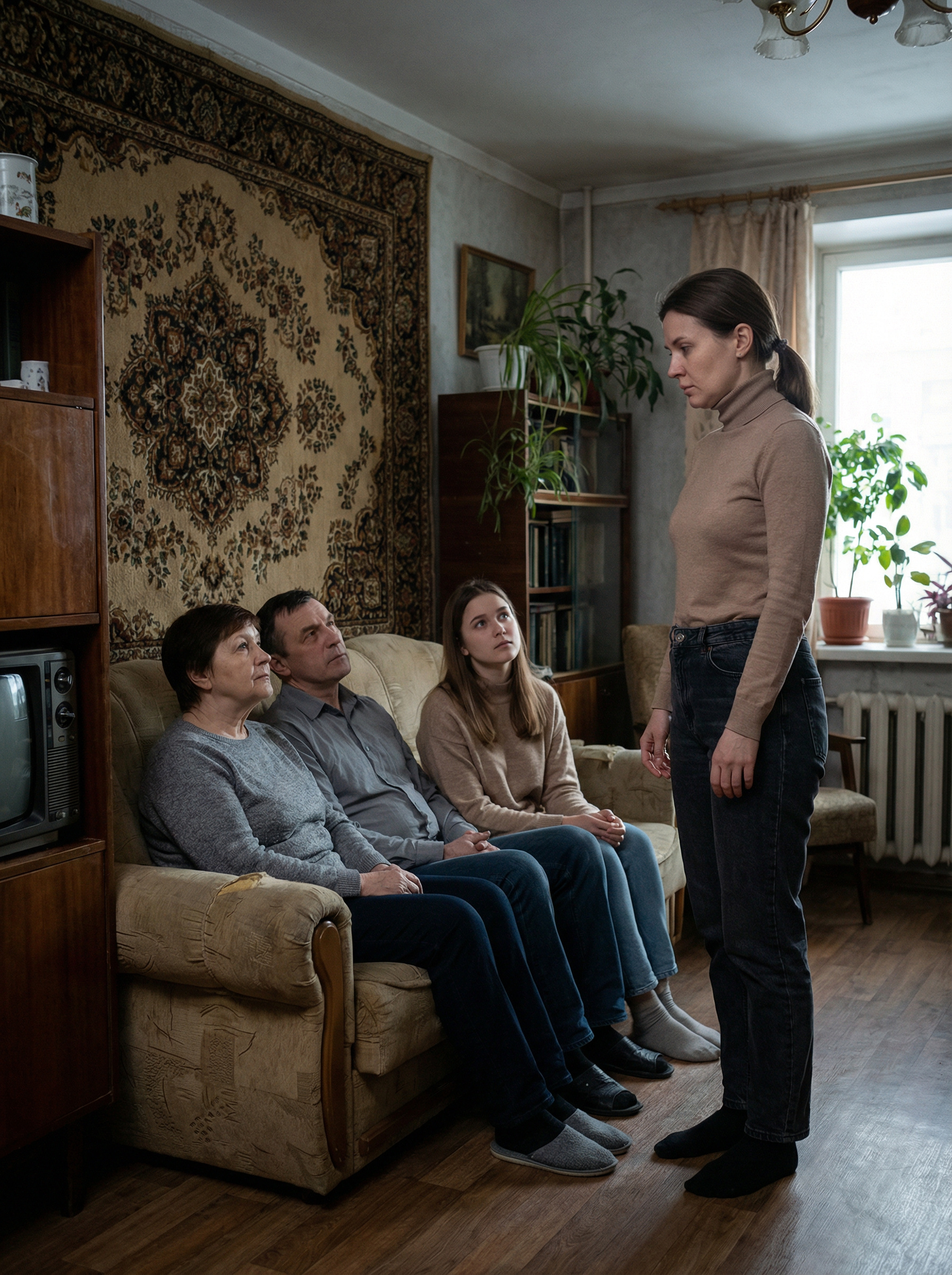 – Вікторіє, ну що ти скупишся? – Дмитро сів поряд з матір’ю, і вони втрьох почали мене вмовляти. – Мама має рацію. Навіщо нам дві квартири? – Продамо цю та мамину. Купимо одну гарну. Мамі вже тяжко одній. Марії теж час заміж, нареченого приводити нікуди