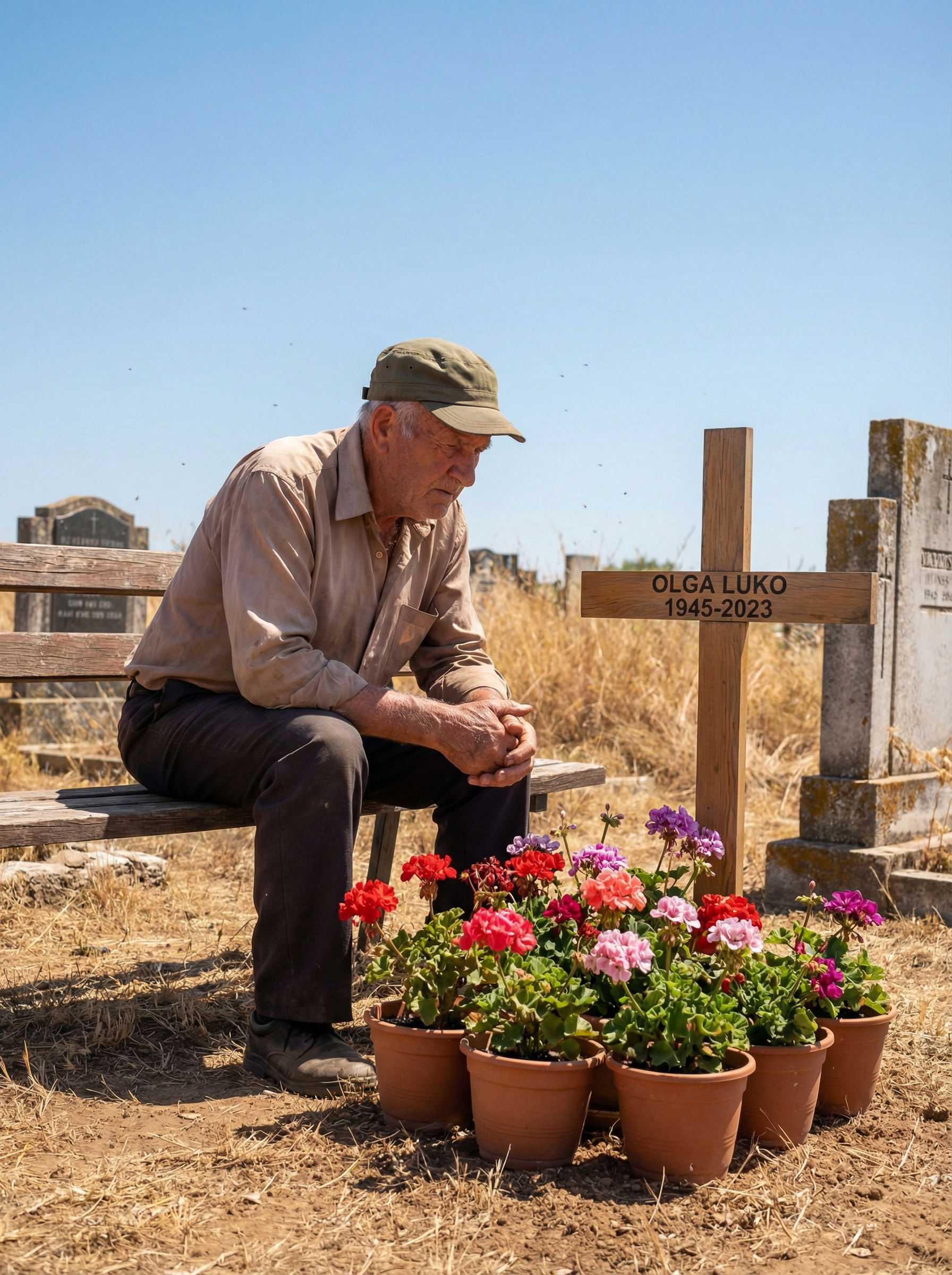 “-Ти що? Людмили Іванівни вже два роки, як нема. Куди ти їх повезеш, на кладовище, чи що? Він погладив бороду. -Ага, вона чекає. Сама мені сказала, квіти хочу. А я для Людочки своєї, все зроблю