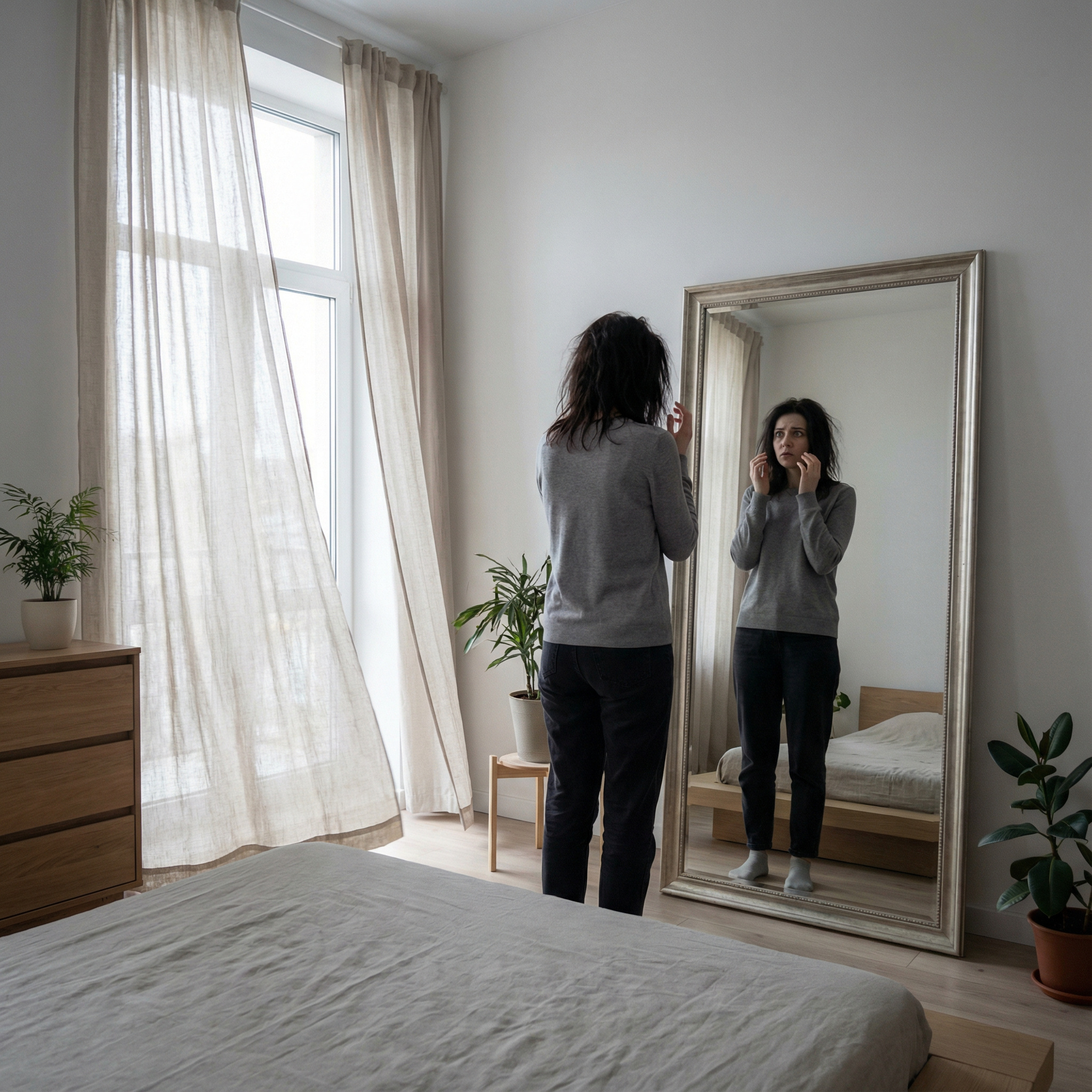 Маруся була в паніці. Вона стояла біля дзеркала і не знала, що їй робити. Як на все це відреагує її мати? Напевно, приб’є або вижене з дому… Маруся ще раз погладила свій живіт, ніби заспокоюючи дитину, яка розбушувалася не на жарт. А там дійсно було чого боятися. Ірина Вікторівна була владною жінкою, про таких ще кажуть – баба-мужик!