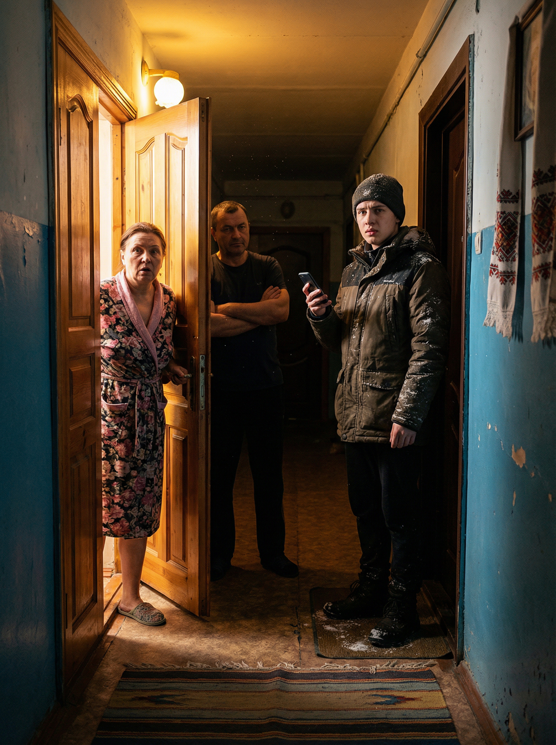 Марина вже йшла спати, як раптом хтось постукав у двері. Вона накинула халатик і пішла відкривати. Чоловік Марини Степан пішов слідом. На порозі стояв сусідський хлопець Микола. – Дядьку Степане, зайдіть до нас, – сказав Микола. – Мама щось сказати вам хоче. Степан одягнувся й пішов до матері Миколи. – І що Марії від мене треба? – бурмотів він дорогою. Степан зайшов до сусідки, взяв стілець і сів біля її ліжка. – Недовго мені лишилося, Степане, – сказала Марія. – Не стане мене скоро… Я маю розповісти тобі таємницю… Степан здивовано дивився на Марію нічого не розуміючи