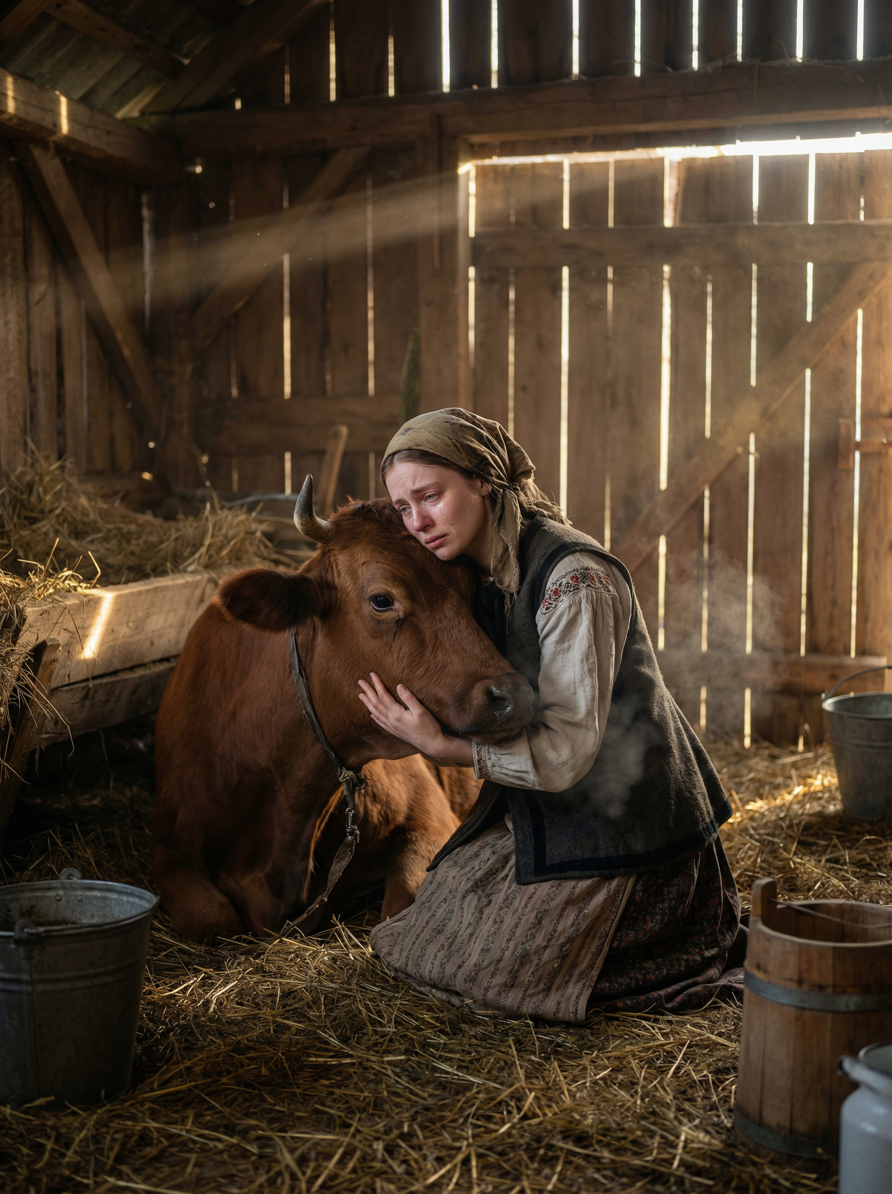 — Зорько… Ти чого, вставай… Ну… Вставай, моя любимко… Знаєш, от Клавка каже, в неї Майка, така свинюка, напаскудить і тут же вляжеться, у те паскудство, вименем прямо, вивазюкається вся, ооой. Каже, тричі воду міняє, доки вим’я відмиє, уявляєш?