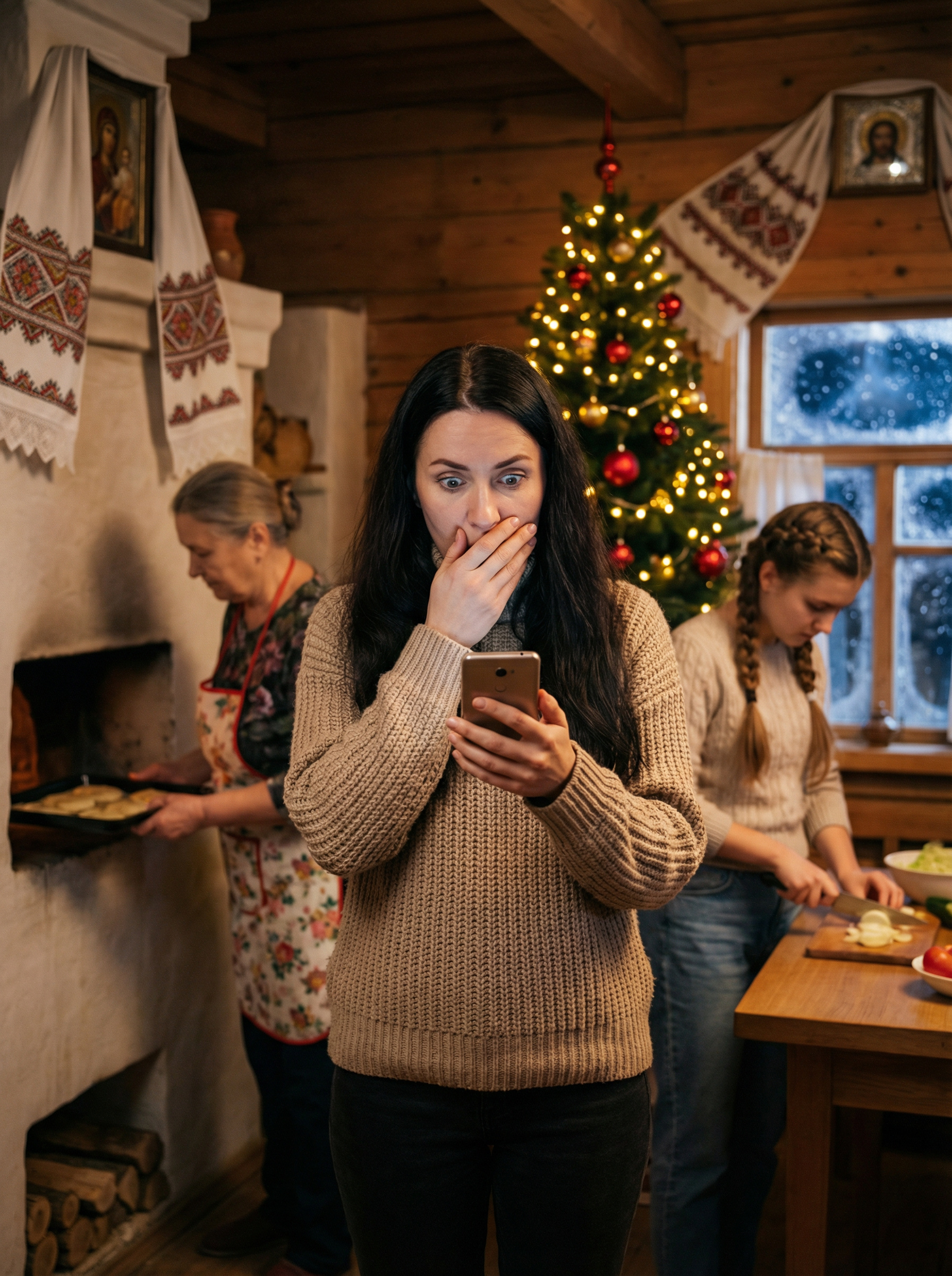 Оксана приїхала до матері на Новий рік. Вона хотіла зробити сюрприз, тому не сказала, що їде. Жінка підійшла до будинку і постукала в двері. Через мить назустріч їй вибігла її сестричка Ганнуся! День пролетів непомітно. Поки вони з сестрою нарізали салати, мама приготувала улюблену страву Оксани — м’ясо по-французьки. – А я як відчувала, що ти приїдеш, – сказала мати. – Але думала не сама будеш. Ти після Ігоря ні з ким і не спілкуєшся? – Ні, мамо, – відмахнулась Оксана. Раптом задзвенив її телефон. Оксана глянула на екран і аж присіла від несподіванки