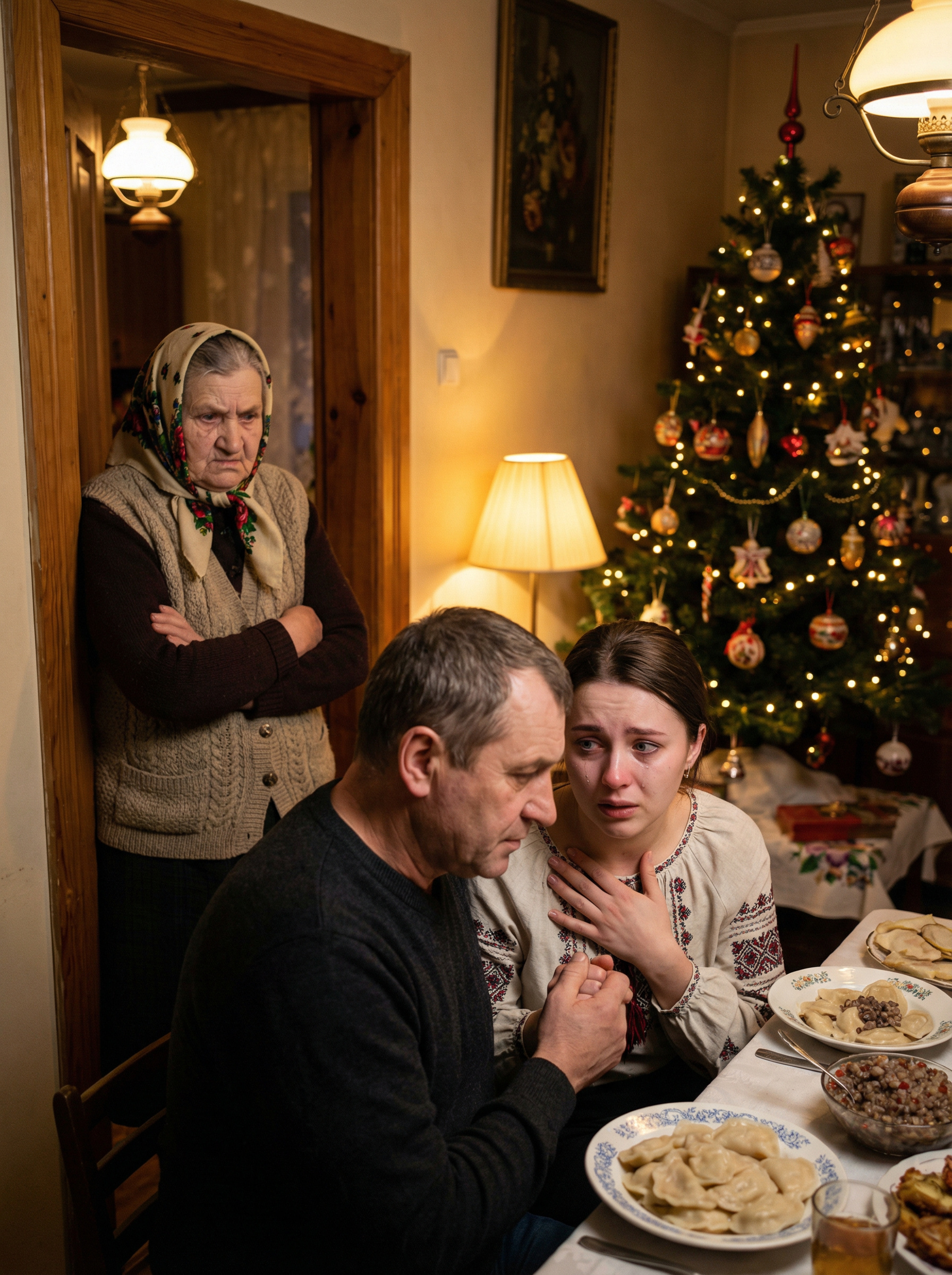 — Новий рік, синку, сімейне свято, ти навіщо її за собою приволік? — Вона моя дружина, — так само тихо відповів їй син, а у Лілі серце шалено калатало в грудях