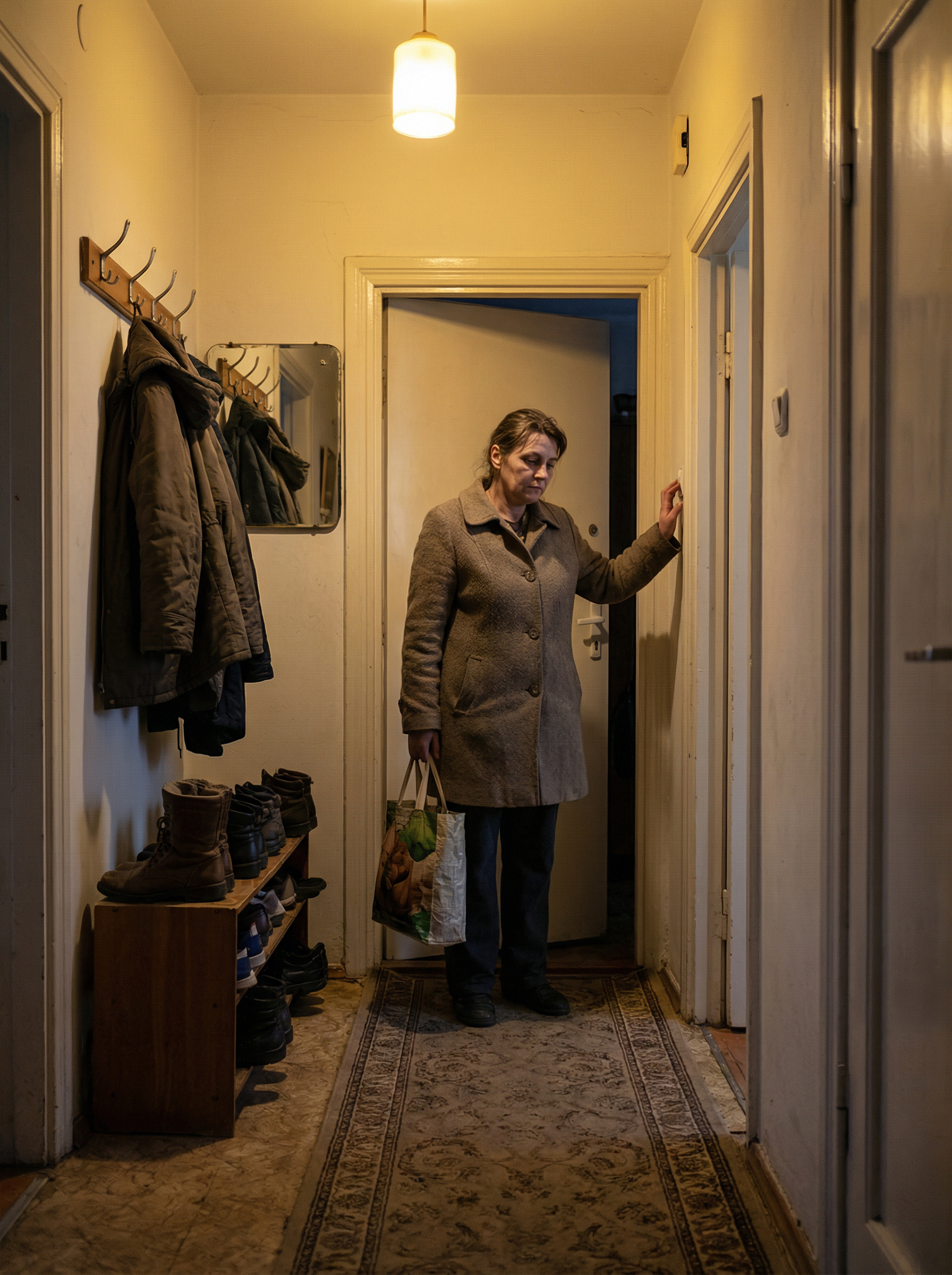 Ніна втомлена прийшла з роботи додому. Вона відкрила двері і зайшла в свою квартиру. Жінка увімкнула в коридорі світло, озирнулася навкруги і раптом вискочила назад за двері! Ніна подумала, що вона щось переплутала. Вона підвела голову і подивилася на номер квартири. – Все правильно… Моя квартира… – пробурмотіла вона й зайшла назад. Ніна уважно оглянула коридор і раптом усе зрозуміла