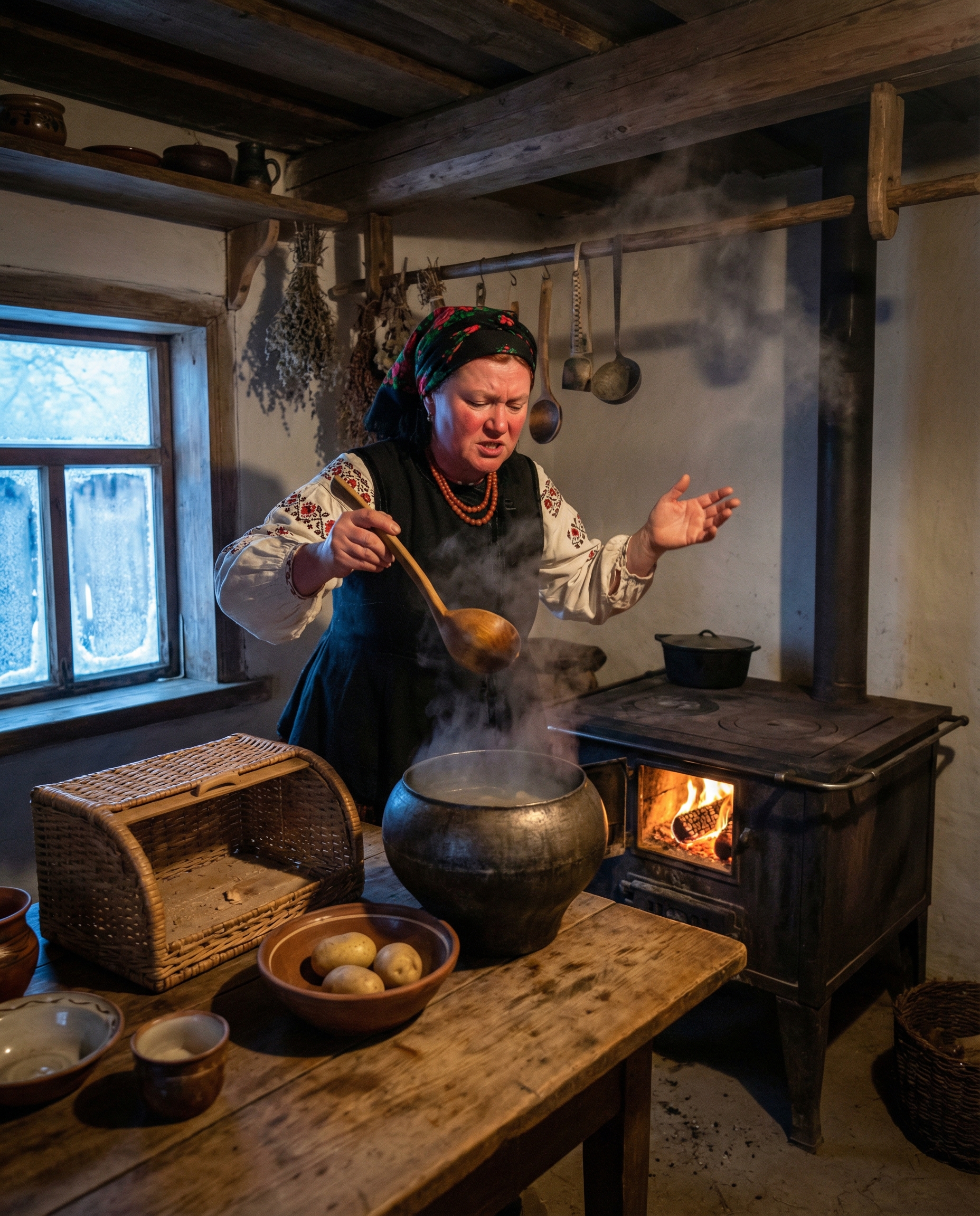 – Принесу я тобі Христино “кавалок” ковбаси і пів мішка картоплі, бачте влаштувала тут через їжу скандал