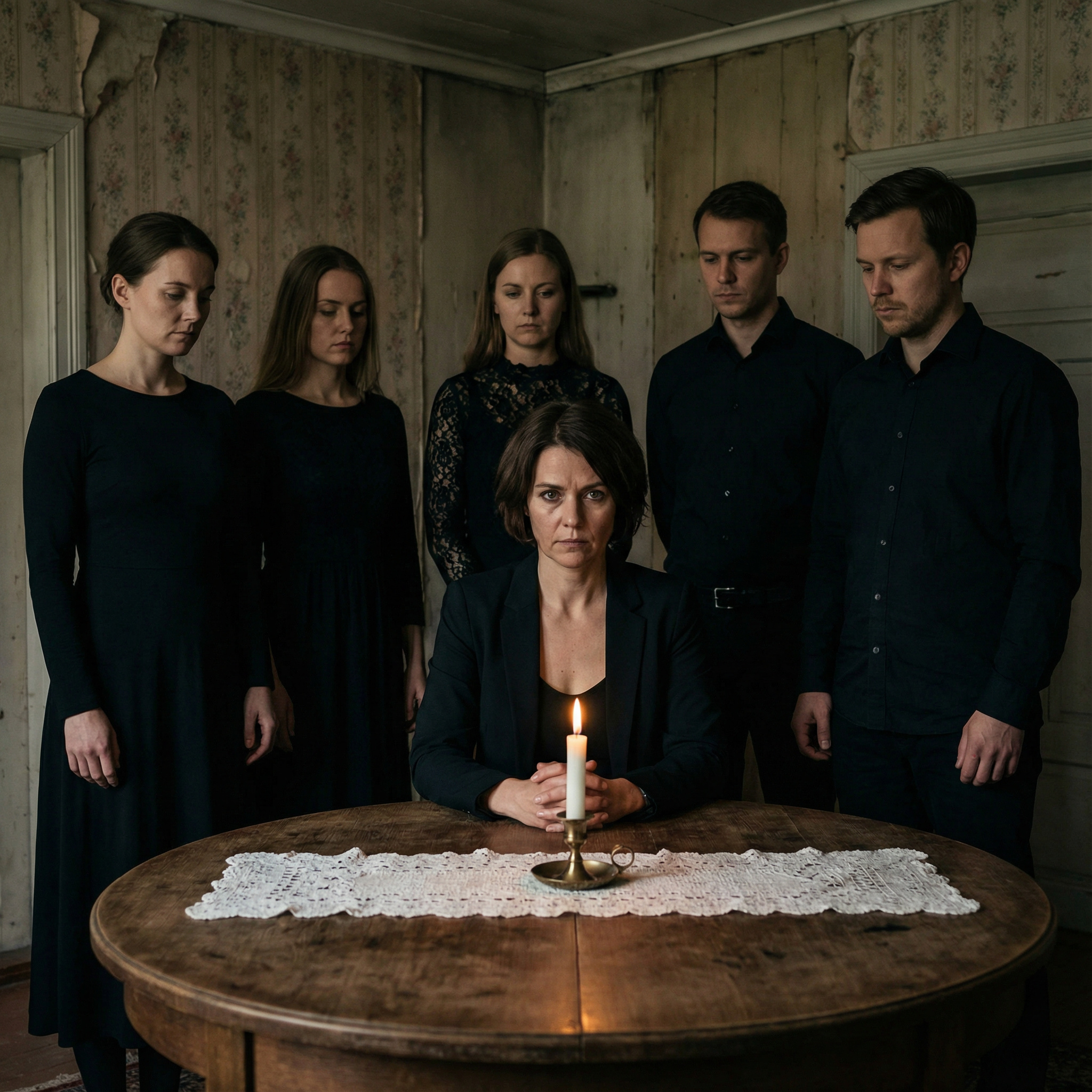 Аліна, яка на похороні ридала найголосніше, відсуває тарілку і каже діловим тоном: — Ну що, раз уже всі зібралися, треба вирішити питання з татовою квартирою. Мені, як розумієте, належить половина за законом. Треба її продати і поділити гроші