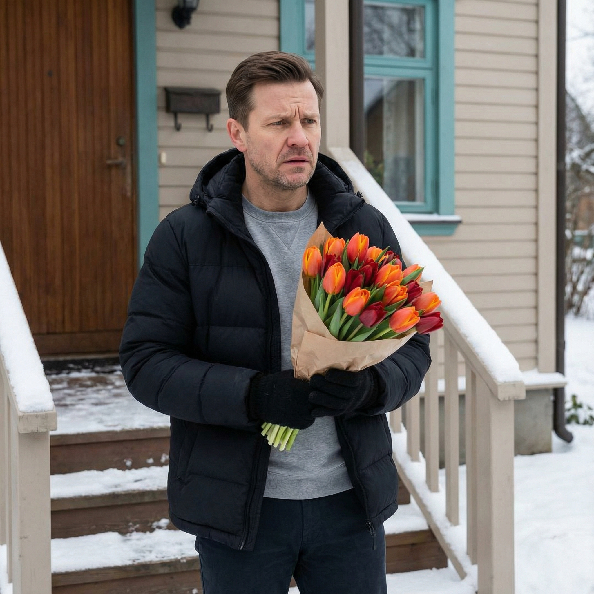 На порозі стояв незнайомець.