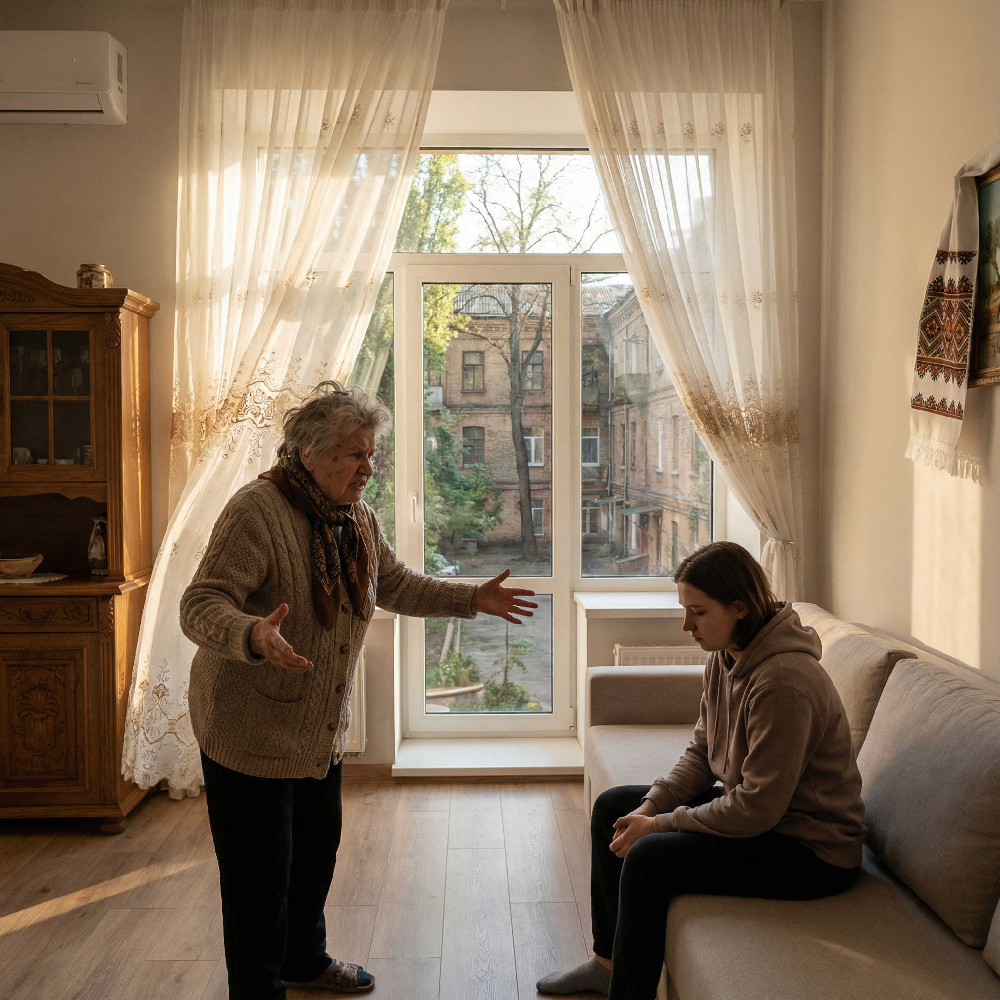 — Знаєш що, внучку мій милий! Якщо я вам так заважаю, то тут варіант тільки один. Ні до дочок більше не поїду, ні по друзях та подругах тинятись не стану. І діда якогось мені шукати не треба. Дивись-но, що видумали! Заміж мене видати на старості літ!