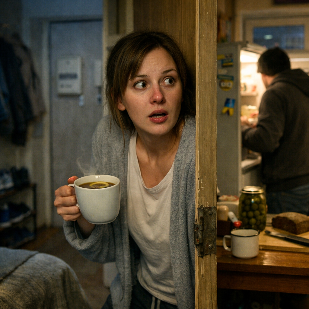 Марина відчула себе зле, пішла з роботи раніше. Прийшовши додому, вона налила собі гарячого чаю з медом і лягла в ліжко. Тільки вона почала засинати, як почула звук замку вхідних дверей. Вона стрепенулась, сонливий стан як рукою зняли. Марина знала, що чоловік пізно прийде. – Пройдисвіти залізли? – промайнуло в її голові. – Але де вони ключі взяли? Вона тихо встала і підійшла до зачинених дверей кімнати. Марина почула, як непроханий гість пройшов на кухню, відкрив холодильник і дістав щось звідти. Марина тихо прочинила двері, заглянула на кухню і… ахнула від побаченого