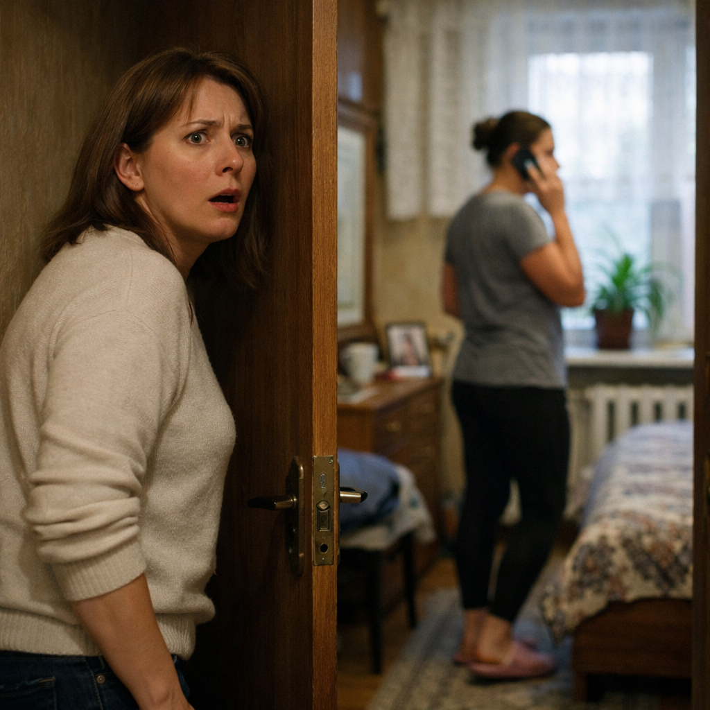 Наталя приїхала у квартиру своєї матері, якої нещодавно не стало. В квартирі бабусі Ганни зараз жив син та невістка Наталки. Жінка хотіла забрати деякі речі матері. Двері були відчинені, Наталя тихенько зайшла. У спальні було чути голос Насті, невістка розмовляла з кимось по телефону. – Не буду їй заважати, – вирішила Наталя, і вже хотіла було зайти у кімнату матері, як раптом її увагу привернула одна фраза невістки. Наталя підійшла ближче до спальні невістки та сина, тихенько причаїлася, прислухалася до розмови Насті… і аж рота відкрила від почутого