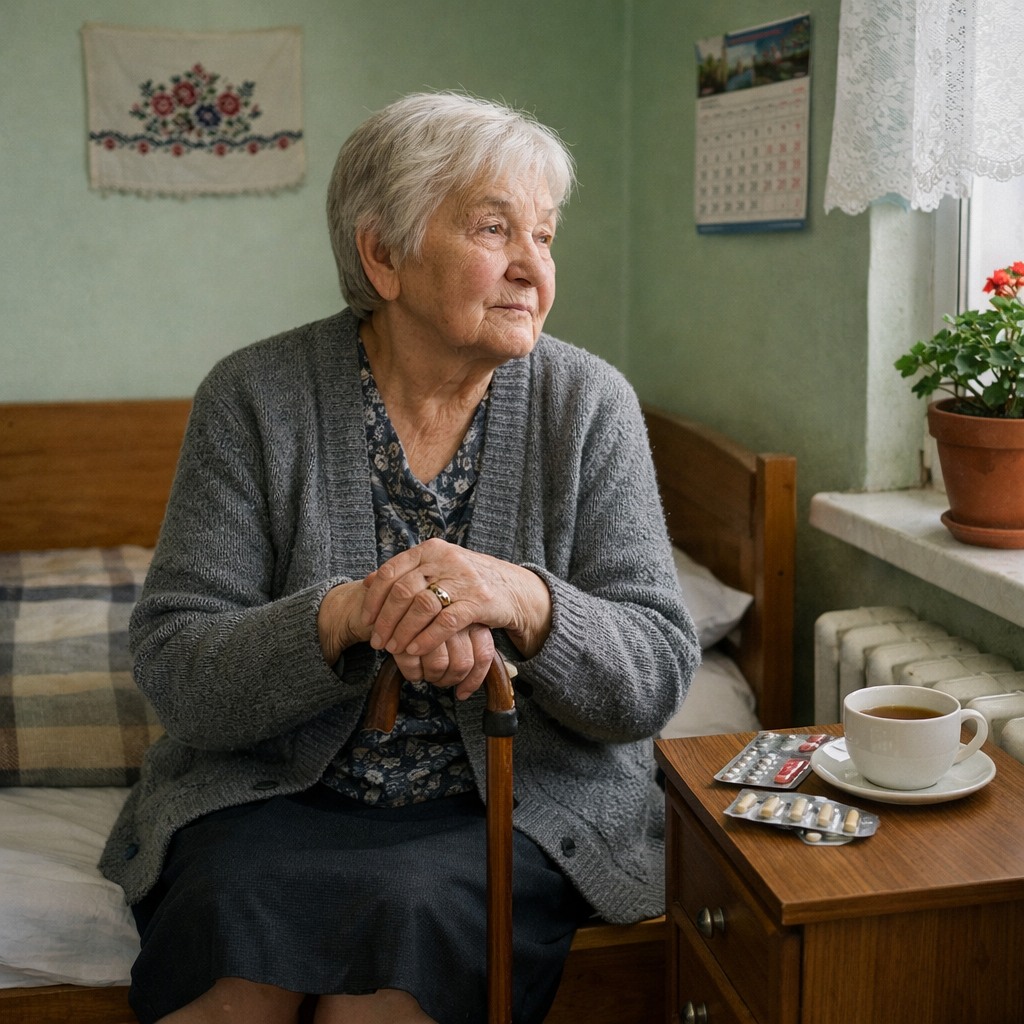 Тиждень уже Лідія Михайлівна в будинку для літніх людей. Розуміє, що в доньки не було виходу. Справді, і ходити вже важко, а не те, що самій жити у своєму будинку, восьмий десяток уже пішов. Але ж не про таку старість мріяла. Хотілося останні свої роки серед рідних прожити, але кому вона тепер хвора потрібна