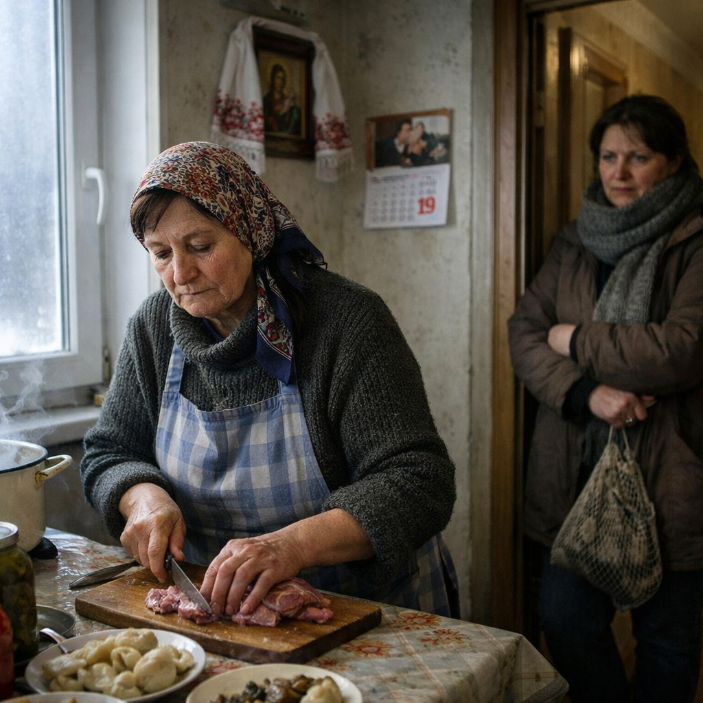 Синьйоро, я візьму додаткові години, — казала вона тоді господині. — Моїй дитині треба дах над головою. Вона назбирала на однокімнатну. Потім запропонувала сватам: — Любо, давайте скинемося по половині, продамо ту «однушку» і купимо дітям велику трикімнатну. Щоб і онукам місце було. Люба тоді лише руками замахала, закотивши очі під лоба: — Ой, Ганю, та звідки в нас такі гроші? Ми ж люди прості, не заробітчани! Ми тут копійки рахуємо, а ви там жируєте. Ганна промовчала. Вона ще два роки працювала на знос, не бачачи ні сну, ні відпочинку. Купила більшу квартиру. Сама. Зробила ремонт. Сама. А Люба… Люба прийшла на новосілля з набором дешевих рушників і гордо заявила: — Тепер у дітей буде справжній дім! Я вже й фіранки підібрала, Свєтуся зі мною погодилася. Поки Ганна готувала стіл на Водохреще, до неї заглянула сусідка Марія. Вона теж була заробітчанкою, але повернулася раніше. — Що, Ганю, знову бенкет на весь світ? — запитала Марія, дивлячись на гору м’яса. — Діти приїдуть, Маріє. І свати. Гроші проситимуть… — А ти не давай, — жорстко сказала Марія.    Ти подивися на себе. Ти ж як тінь стала. Ти хоч знаєш, що в селі кажуть? Що Люба твоя невістку по кафе возить за твої гроші, поки ти там горшки за італійцями виносила. Вона собі зуби вставила нові, а ти в хустці старій ходиш
