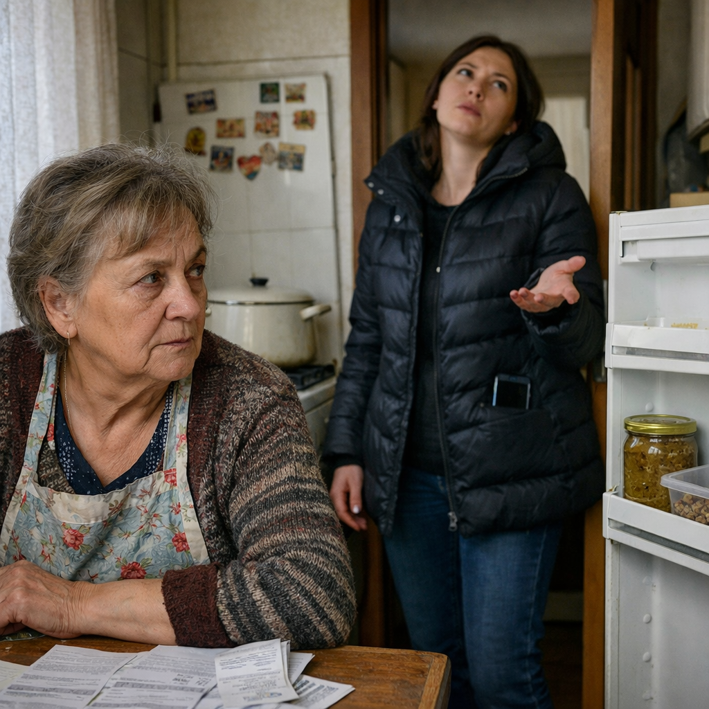 Мамо, дай дві тисячі на продукти! — Оксана влетіла на кухню. — Нам терміново треба забити холодильник, бо діти голодні! Ганна Степанівна повільно відклала ополоник і подивилася на доньку. Та стояла в новенькому пуховику, явно не з дешевого магазину. — Оксанко, у мене пенсія — заледве чотири тисячі, — тихо промовила мати. — Я ще за комунальні послуги цього місяця не платила, субсидію затримали. — Ну і що з того? — донька закотила очі з роздратованим виглядом. — Ти ж цілими днями вдома сидиш, нічого не робиш, світло дарма палиш. А ми з Андрієм працюємо, виснажуємося! Внуки твої у школі, їм вітаміни потрібні, нормальне харчування! — Я ж вчора вже віддала тобі тисячу. — Того мало! Ти взагалі бачила цінники в магазинах? М’ясо, фрукти, сир. Ти гадаєш, ми святим духом харчуємося? Ганна Степанівна відчула важкість. У її власному холодильнику самотньо стояла баночка найдешевшої кабачкової ікри та трохи гречки, звареної ще позавчора