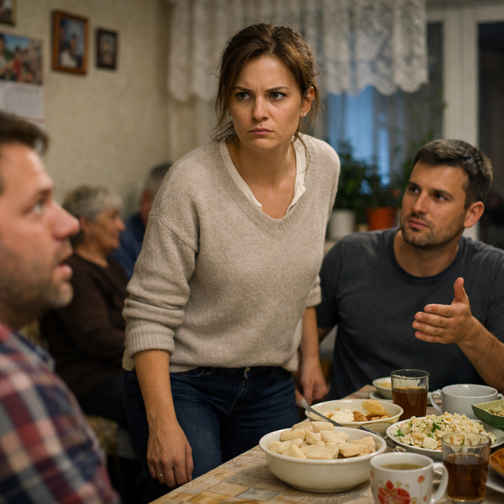 — Оце так! Павло, ти чуєш? — Щось твоя дружинка погано догоджає гостям, треба тобі її виховати краще, — обурився брат чоловіка, але господиня швидко поставила його на місце Ці слова стали для неї останньою краплею. Всі роки принижень, всі ці «зауваження», всі ці поблажливі посмішки і покровительські жести — все спалахнуло в Анні одночасно. Вона встала з-за столу…