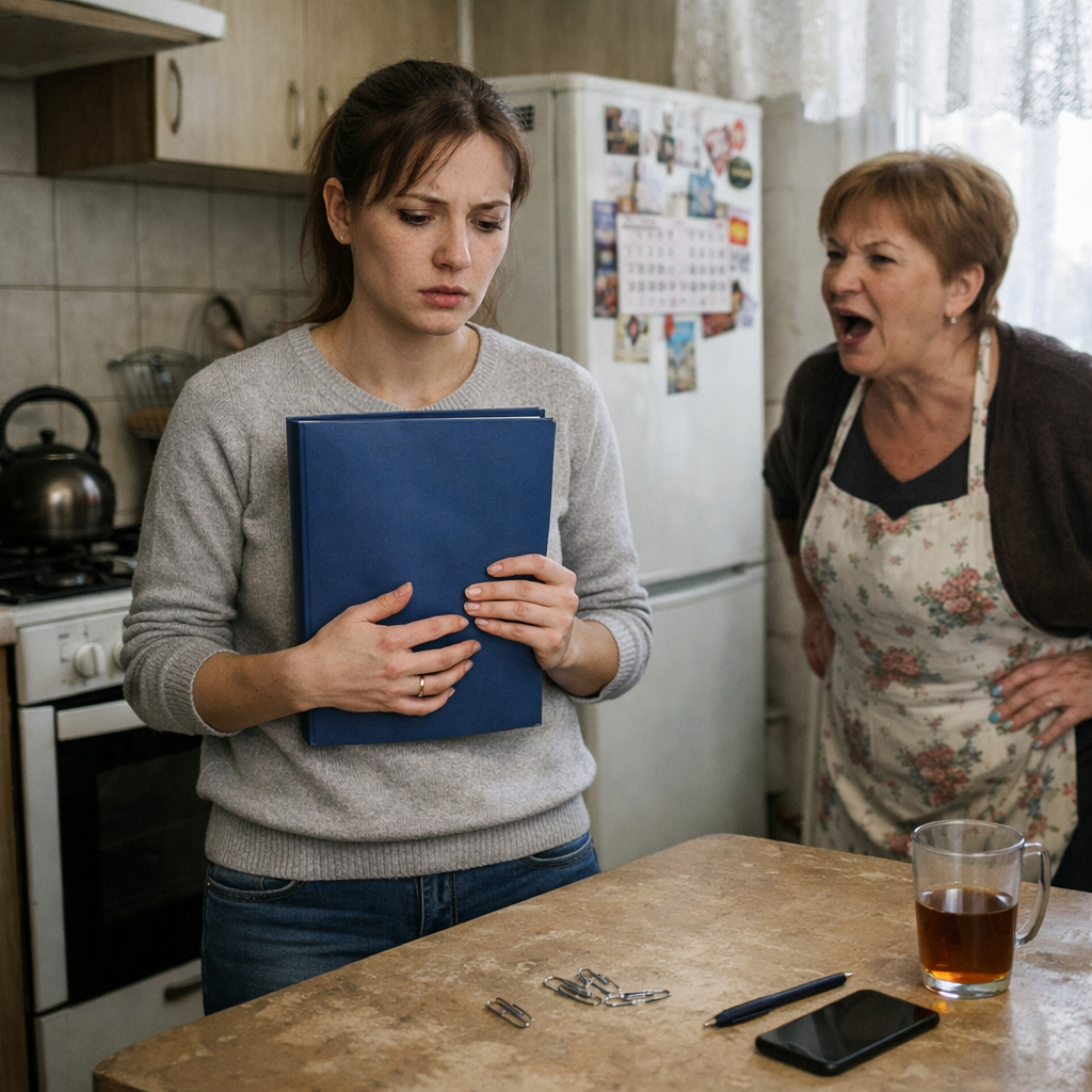 Збирай свої манатки і вимітайся до мами! — сердито кричала свекруха. — Тут тобі не притулок для ледарок! Аліна заціпеніла посеред кухні. У її тремтячих руках була лише порожня папка — та сама, де ще вранці лежали роздруковані контракти на триста тисяч гривень. Це був результат її безсонних ночей, місяця переговорів та десятків правок. — Де документи? — голос Аліни був ледь чутним. — Валентино Петрівно, я запитую вас: де папери, які лежали на цьому столі? — Які ще папери? — свекруха подивилася на невістку так, ніби та запитувала про координати прихованих скарбів. — Тут якісь каракулі валялися, стіл захаращували. Я лад навела, між іншим. Вічно у тебе тут безлад, ні пройти, ні сісти! — Це були контракти! Я три тижні над ними працювала, світла білого не бачила! — І що з того? Надрукуєш ще раз. — Це були оригінали з «мокрими» печатками та підписами замовників! Завтра їх мав забрати кур’єр! Валентина Петрівна випрямилася, вперши руки в боки. — Слухай мене уважно, дівчино. Це мій дім, і я тут вирішую, що сміття, а що ні. Хочеш розкидати свої папірці — винаймай офіс. А на моїй кухні буде порядок