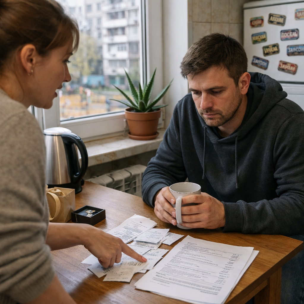 – Я тебе жаліла, Володю! Ти сидів і нив про урізану зарплату, а я – я казала «не хвилюйся, я зароблю»! І весь цей час платила за твої подарунки цій дівці? Чи сплачувала цей кредит, який ти взяв заради неї?