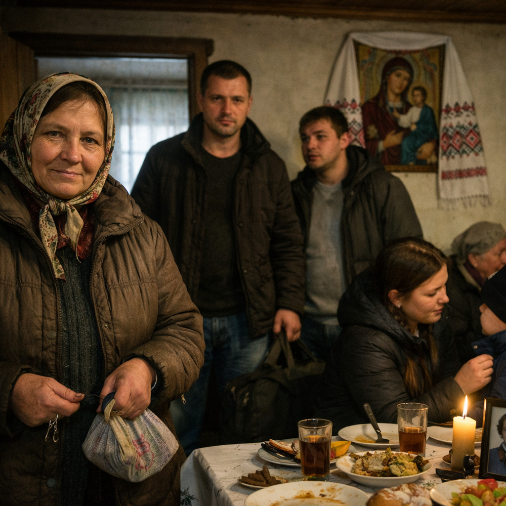 Не стало Катерини… Сини приїхали з міста в село на поминки. – Добре, що хоч зараз зʼявилися, – шепотілись сусіди. – Матір хоч в останню путь провели. Закінчились поминки і сини з родинами вже почали збиратись додому. Раптом в хату зайшла тітка Ліда, сестра Катерини. – Тітко Лідо, нам їхати пора, – почав старший син. – Хату треба закрити. Вам би теж їхати час. – Як їхати?! – здивувалась сестра матері. – А я вдома! Нікуди мені не пора. Всі здивовано дивилися на Ліду