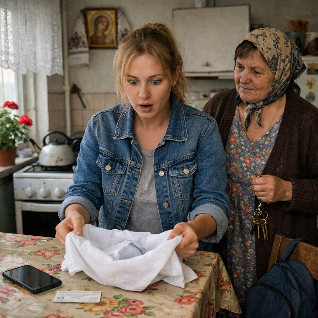 У Віри не стало її тітки Марини. Тітка жила далеко в маленькому селі. Віра вирішила зʼїздити туди… Насамперед вона зайшла до сусідки Ольги. – Я за Маринкою три роки доглядала, слаба вона була дуже, – казала сусідка. – А вам не повідомляла, не хотіла з місця піднімати. – Мені дуже шкода, але в мене синочок заслаб, – відповіла Віра. – Не могли ми з ним мандрувати… – Ось, Марина просила тобі віддати, якщо приїдеш, – Ольга простягла їй ключі від хати тітки і якийсь пакуночок. Віра розгорнула білу ганчірочку і так і застигла від побаченого